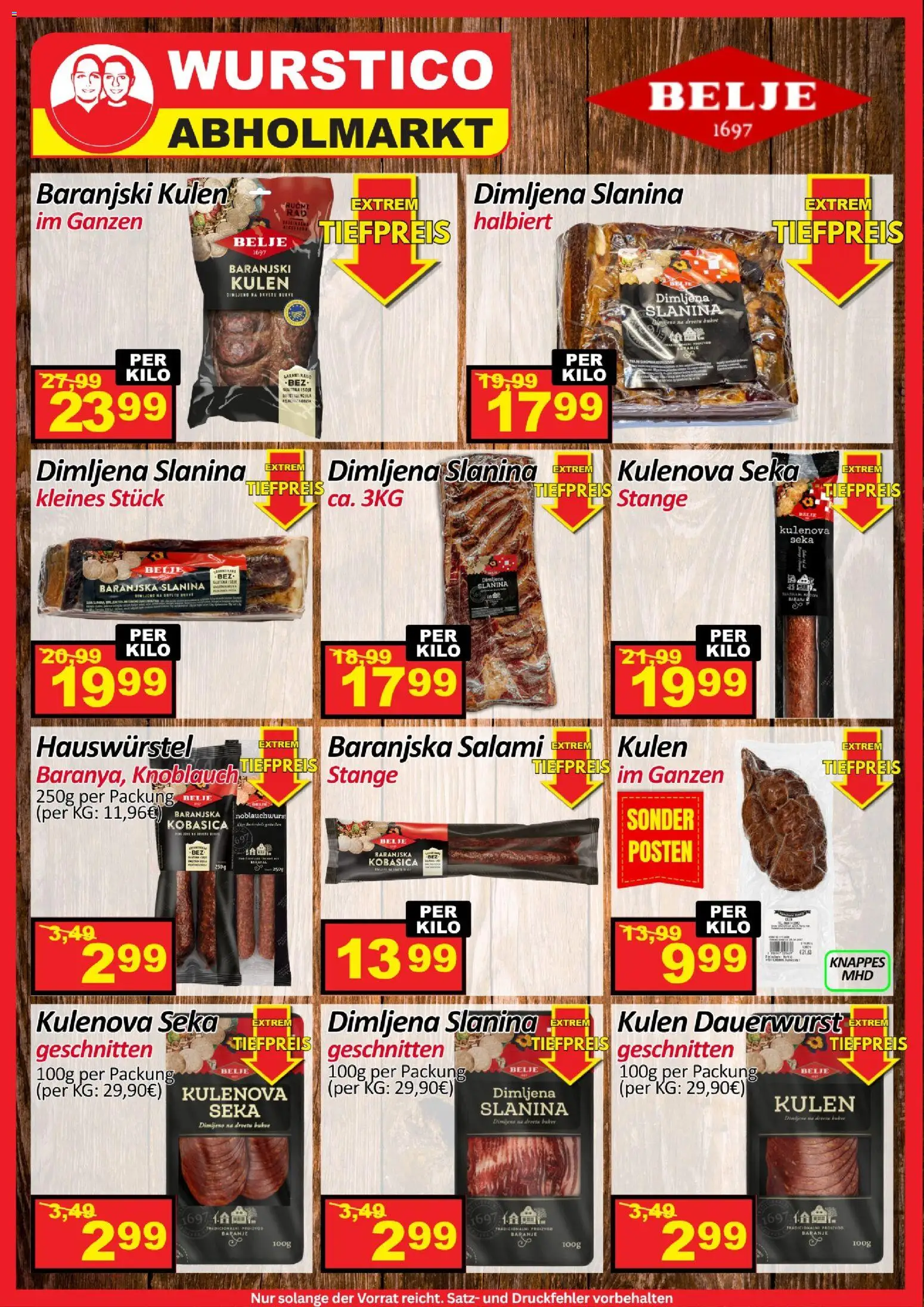 Wurstico Abholmarkt Flugblatt gültig ab 27.08.2026 | Seite: 1 | Produkte: Salami