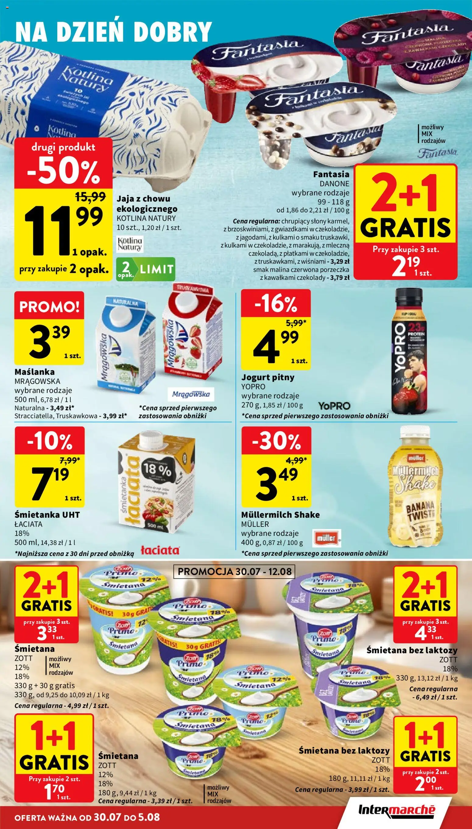 Intermarche gazetka od 30.07.2026 | Strona: 21 | Produkty: Jogurt pitny, Porzeczka, Jogurt, Śmietana