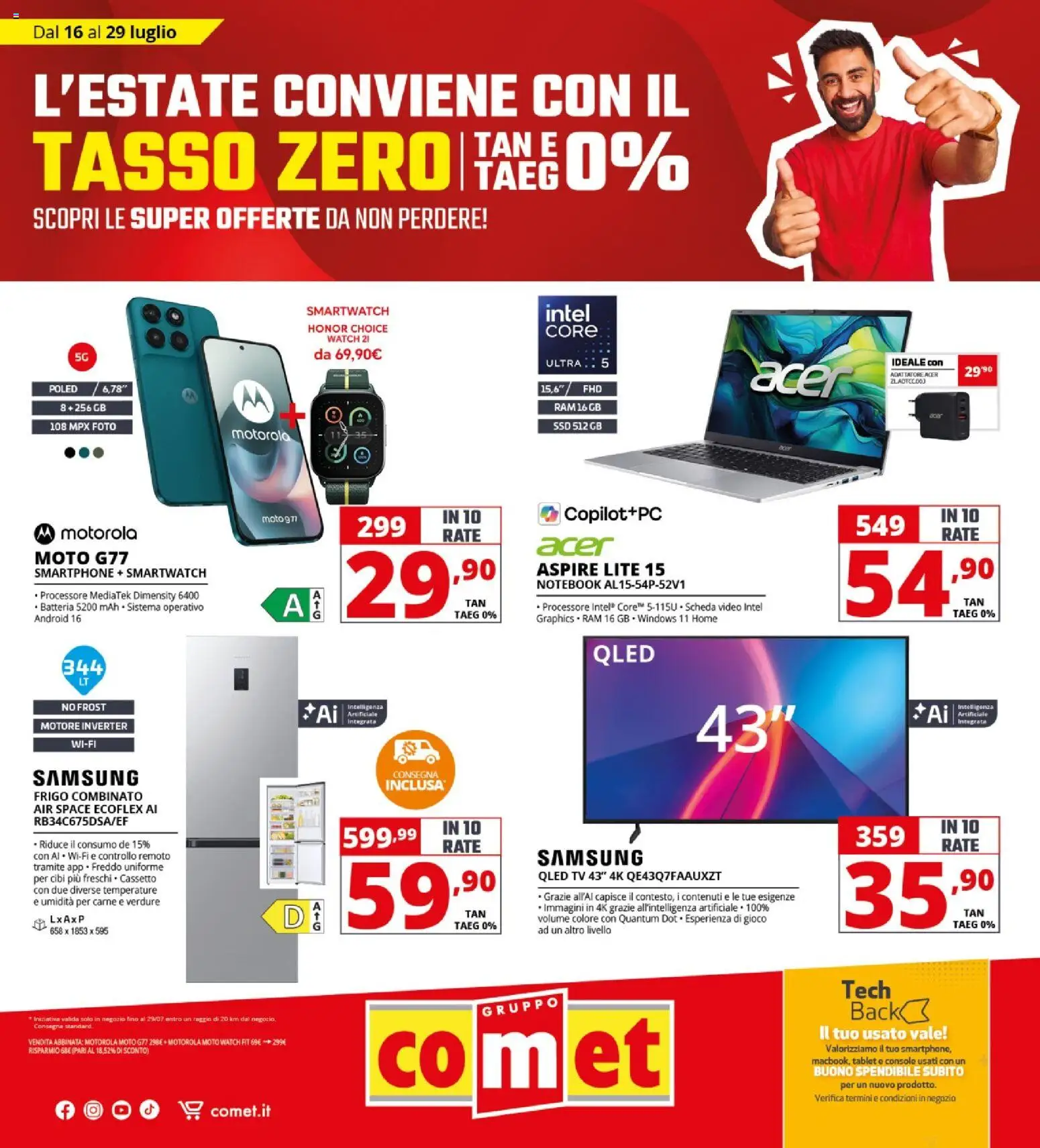 Volantino Comet del 16/07/2026 | Pagina: 1 | Prodotti: Verdure, Tablet, TV, Gioco