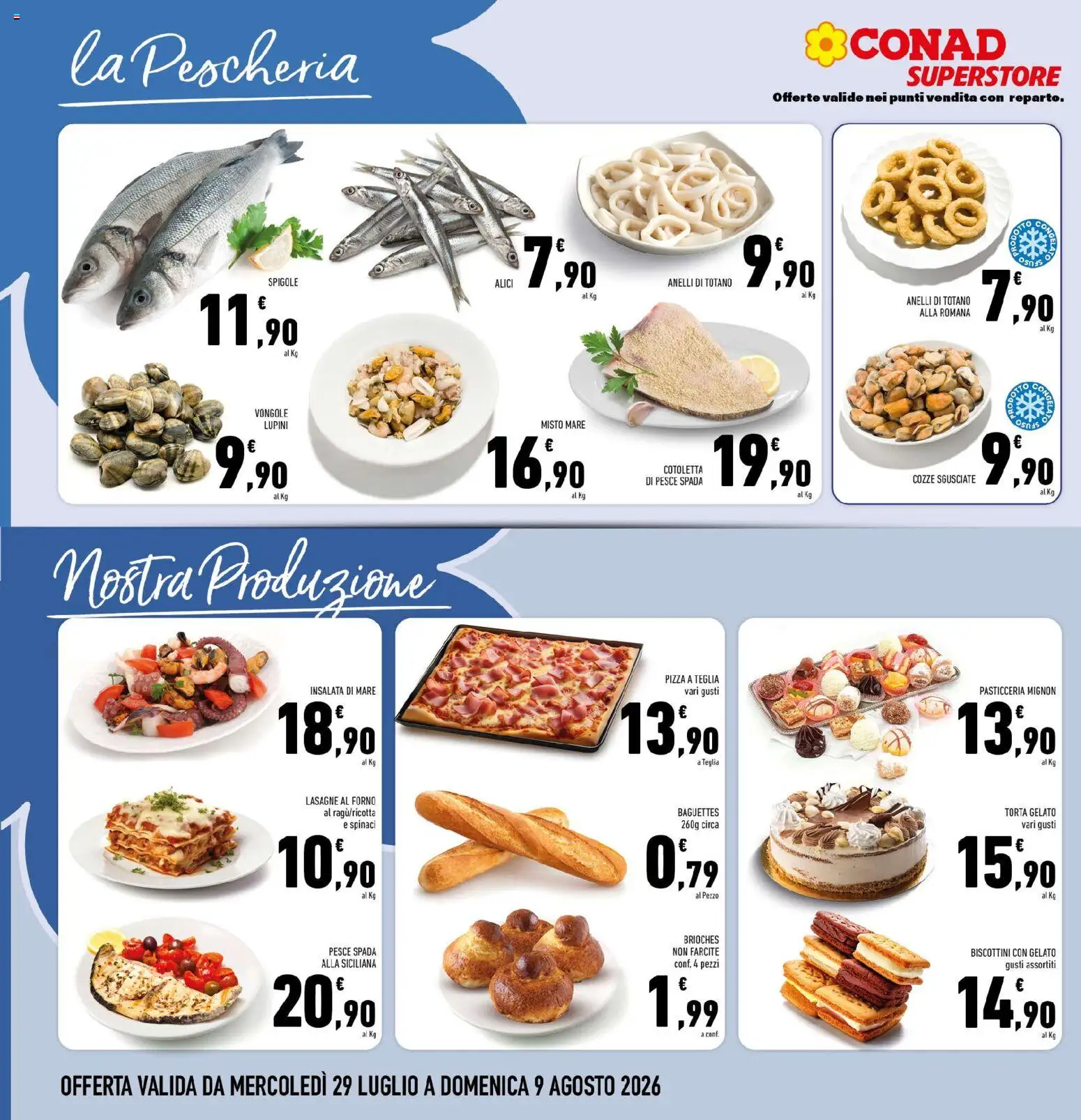 Volantino Conad del 29/07/2026 | Pagina: 8 | Prodotti: Lasagna, Spinaci, Forno, Alici