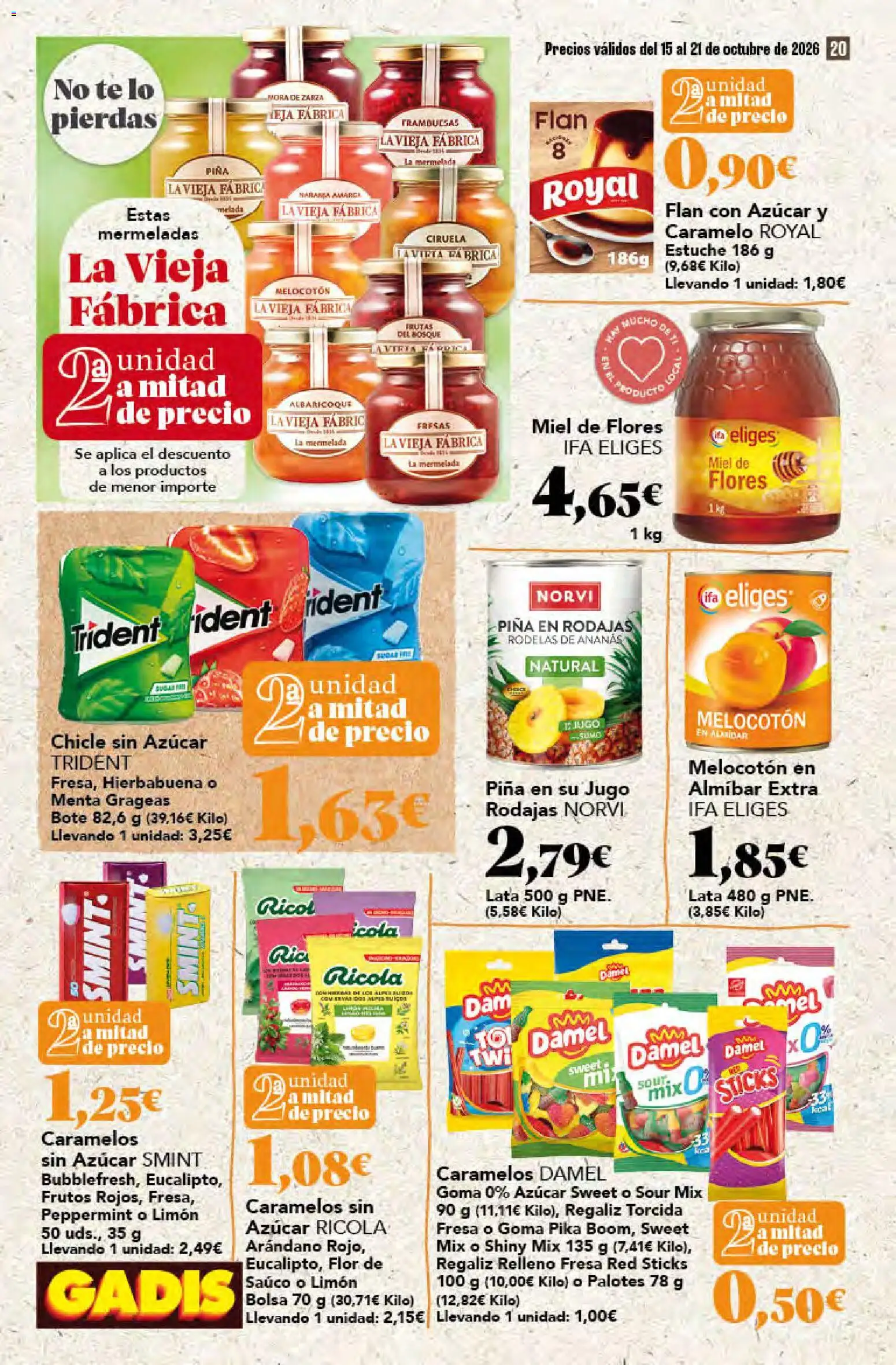 Gadis - folleto │ válido desde el 15/10/2026 | Página: 20 | Productos: Mermelada, Jugo, Fresas, Bolsa