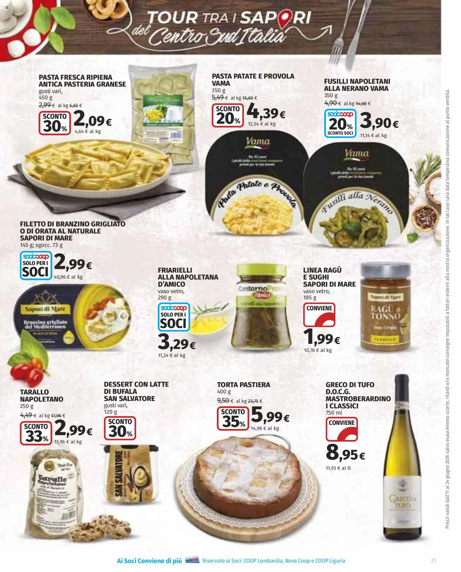 Volantino COOP del 11.06.2026 | Pagina: 21 | Prodotti: Patate, Fusilli, Torta, Friarielli