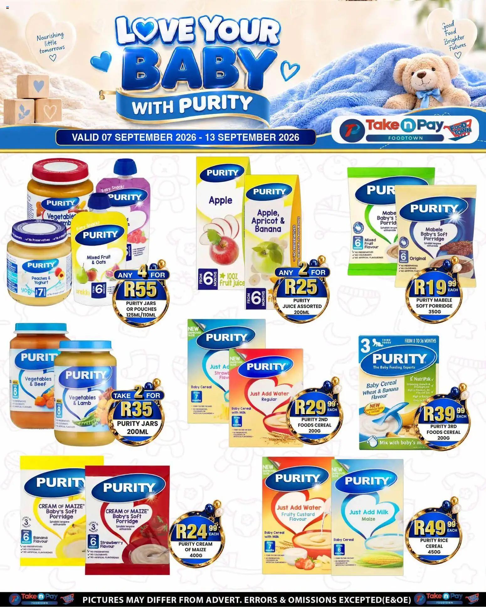 New Take n Pay catalogue – valid from 07/09/2026 | Page: 1 | Products: Custard, Pouches, Milk, Oats