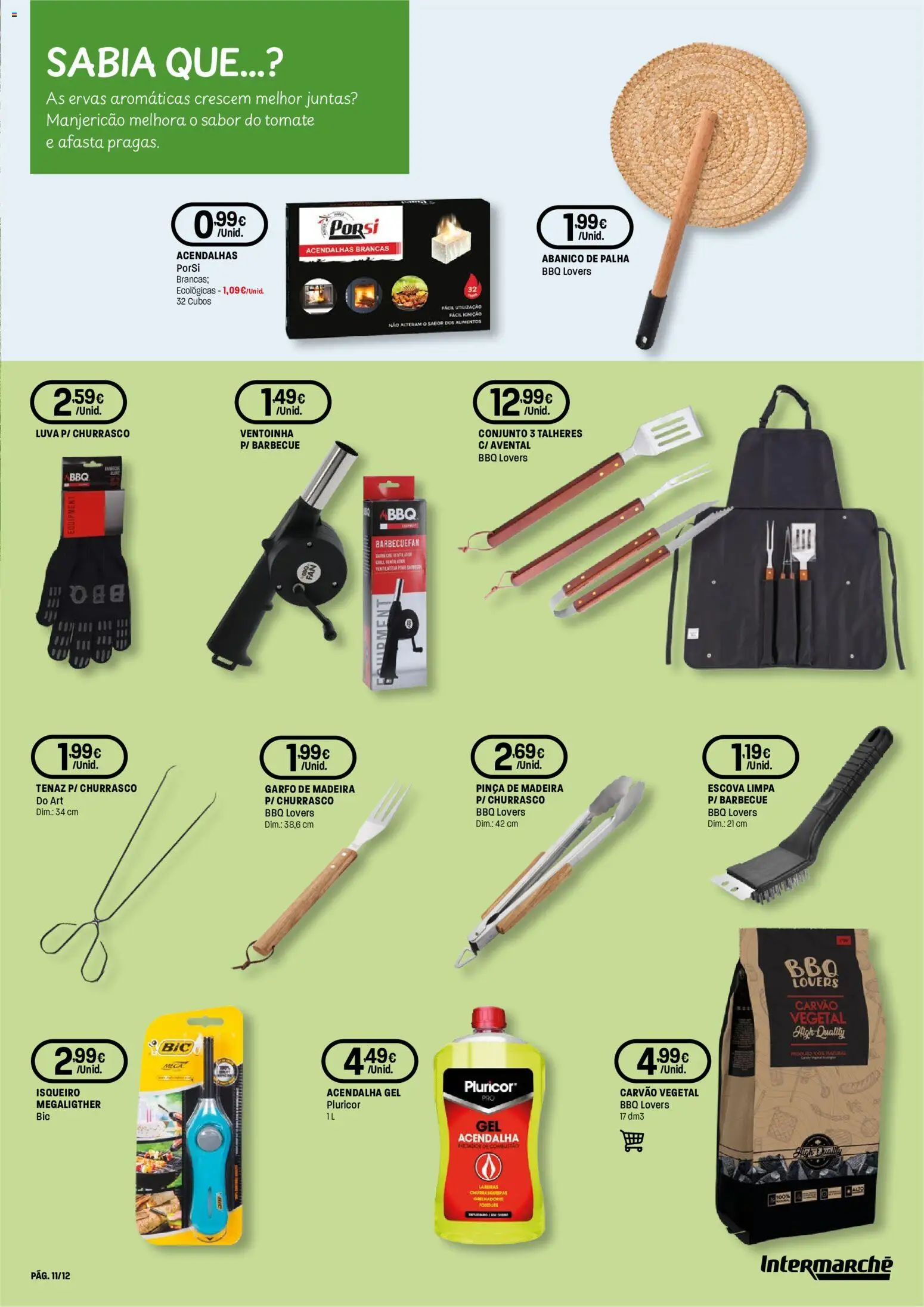 Intermarché folheto Aire Livre Super │ válido de 07.05.2026 | Página: 11 | Produtos: Pinça, Talheres, Carvão vegetal, Tomate