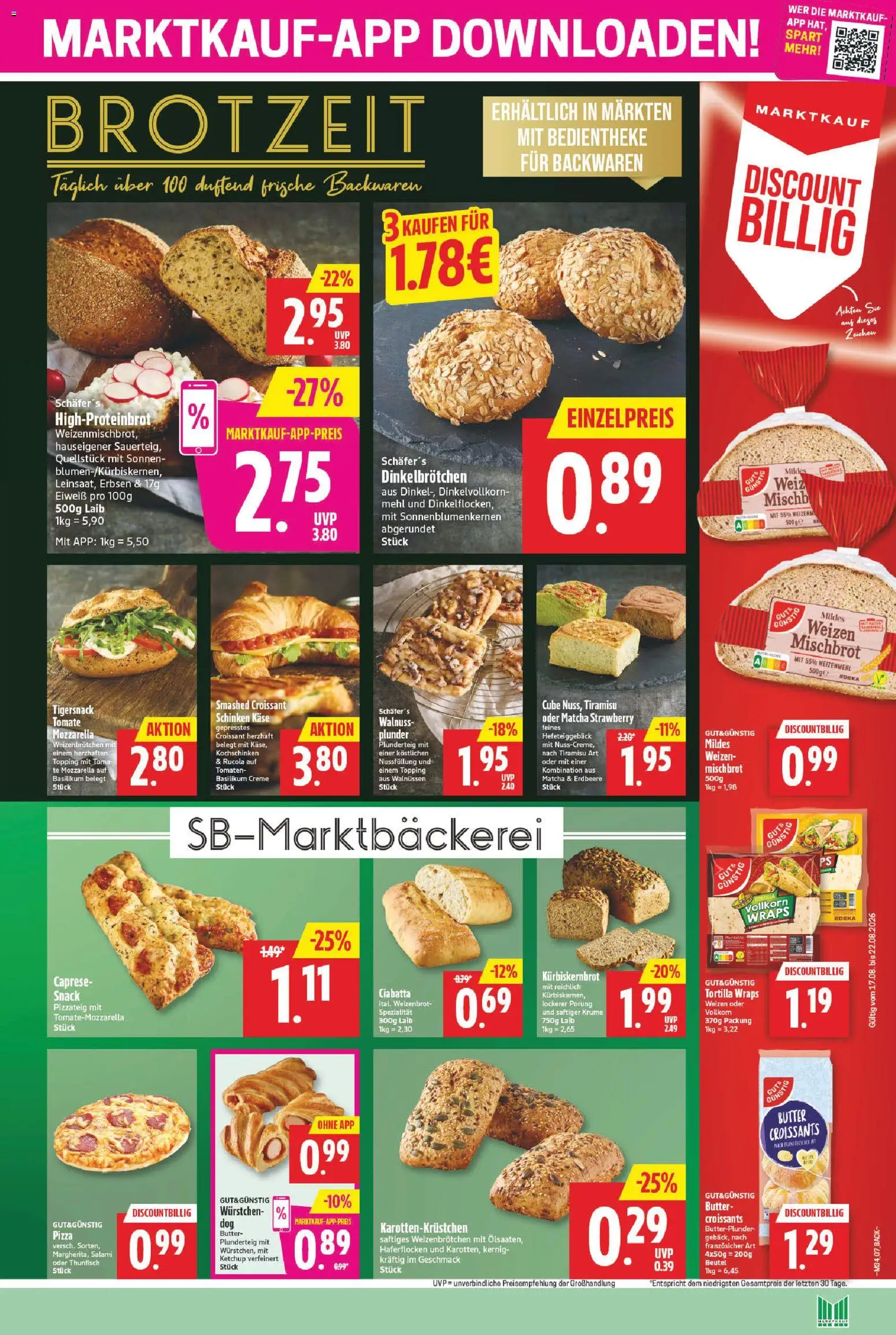 Marktkauf Prospekt – gültig ab 17.08.2026 | Seite: 7 | Produkte: Rucola, Tomaten, Croissant, Salami