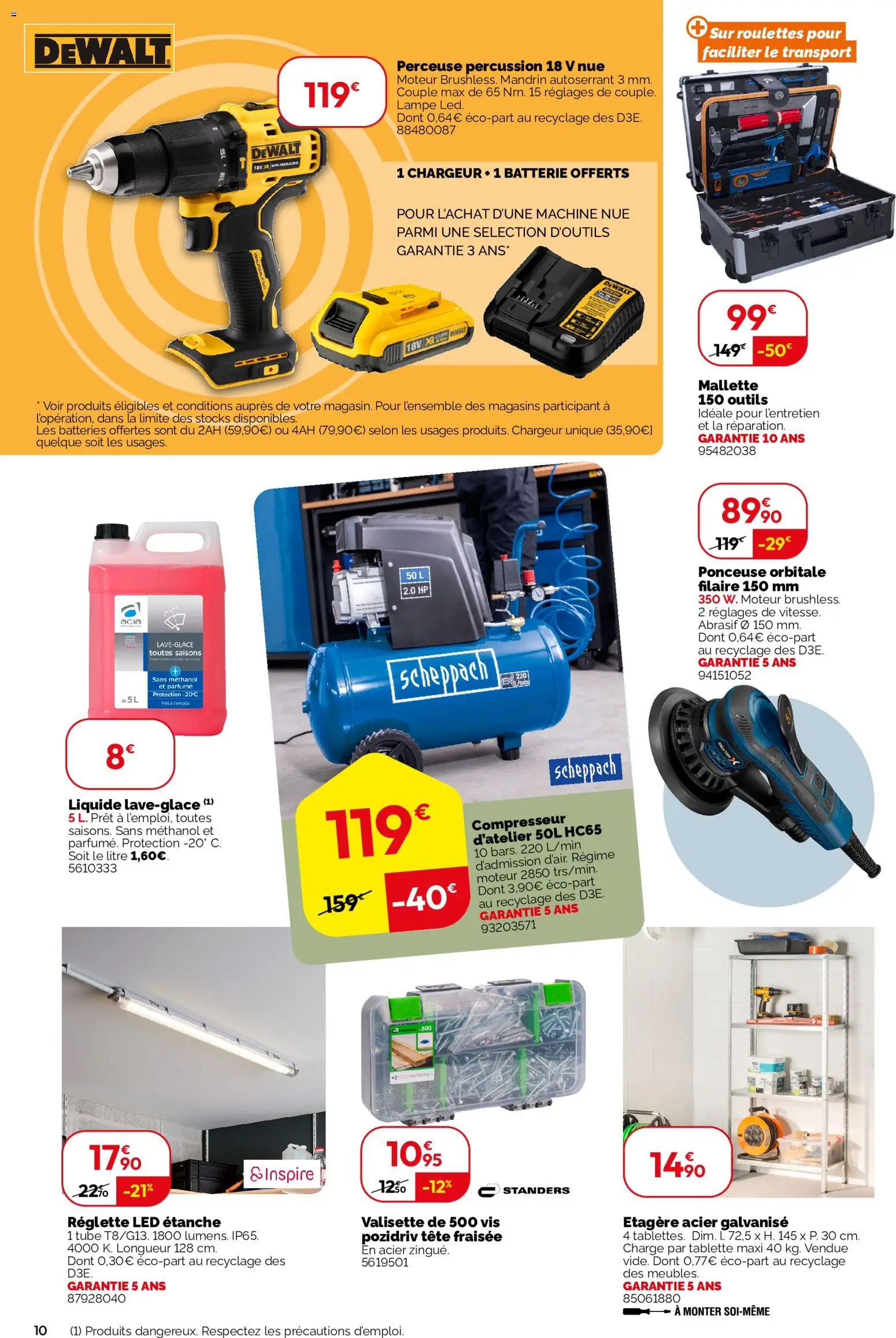 {H1} | Page: 10 | Produits: Tablette, Compresseur, Ponceuse, Outils