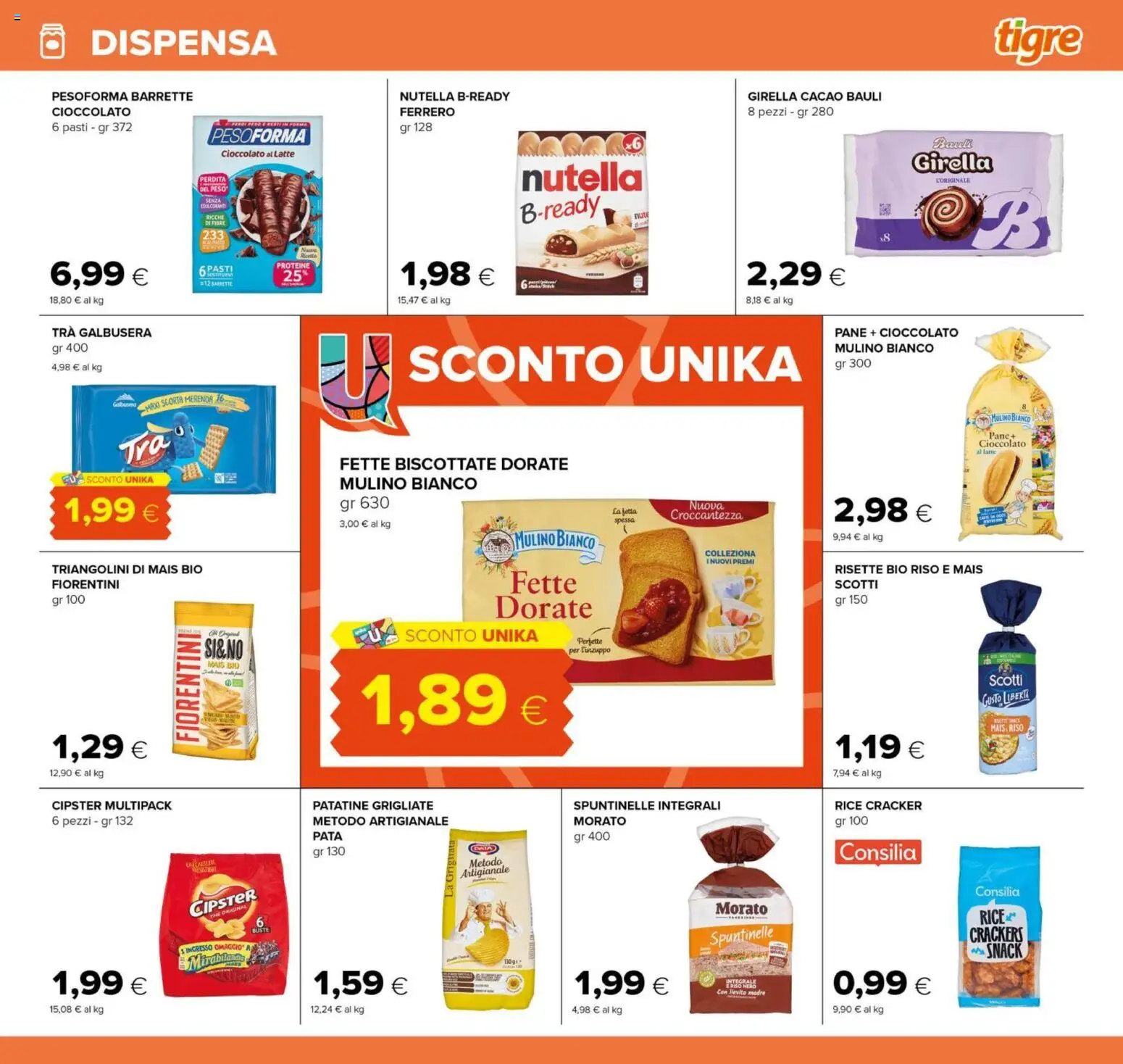 Volantino Tigre del 29/07/2026 | Pagina: 17 | Prodotti: Latte, Nutella, The, Fette biscottate
