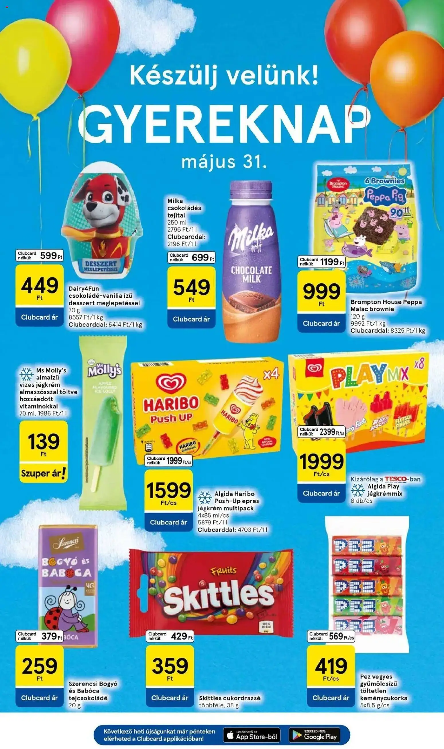 Tesco akciós ujság - amely érvényes a következő dátumtól: 28.05.2026 | Oldal: 11 | Termékek: Tejcsokoládé, Brownie, Jégkrém