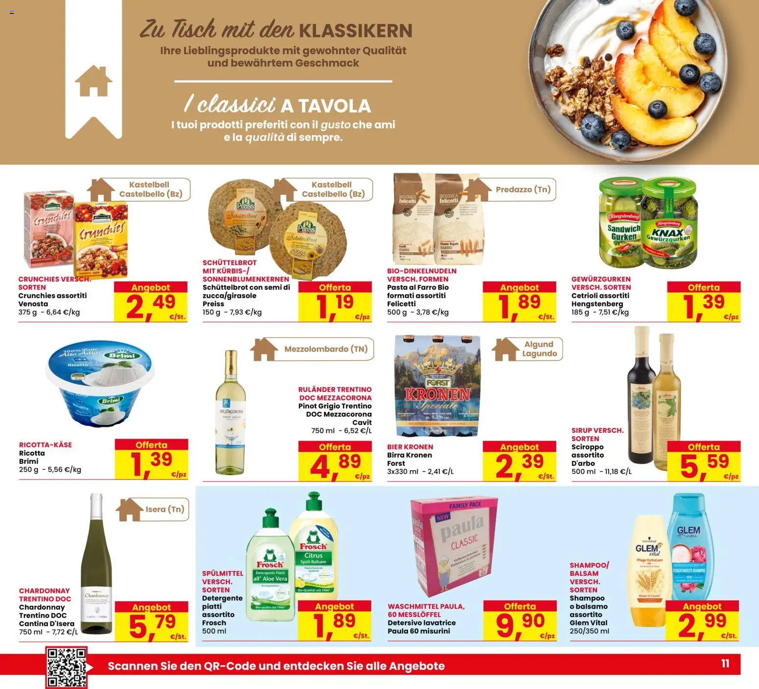 Volantino Eurospar del 17/08/2026 | Pagina: 11 | Prodotti: Shampoo, Balsamo, Pasta, Ricotta