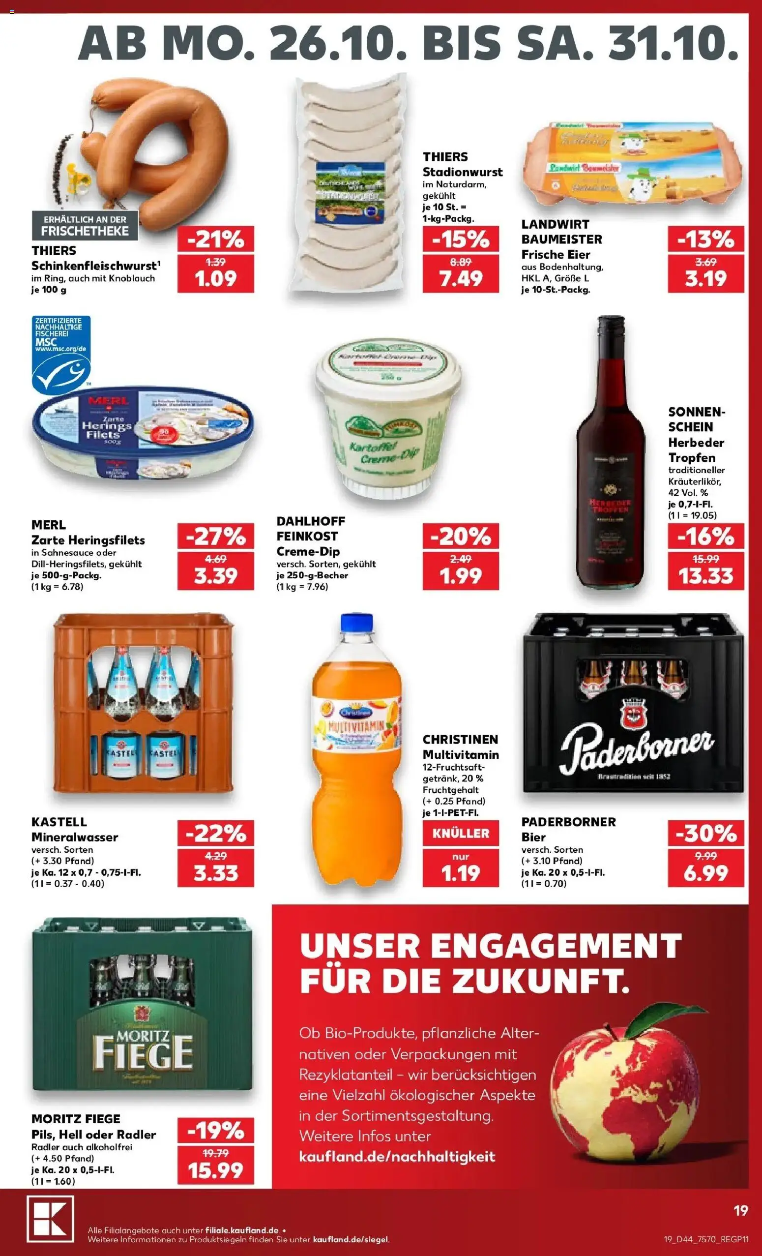 Prospekt Kaufland ab 26.10.2026 » Angebote Online zum Blättern | Seite: 23 | Produkte: Eier, Bier, Mineralwasser, Knoblauch