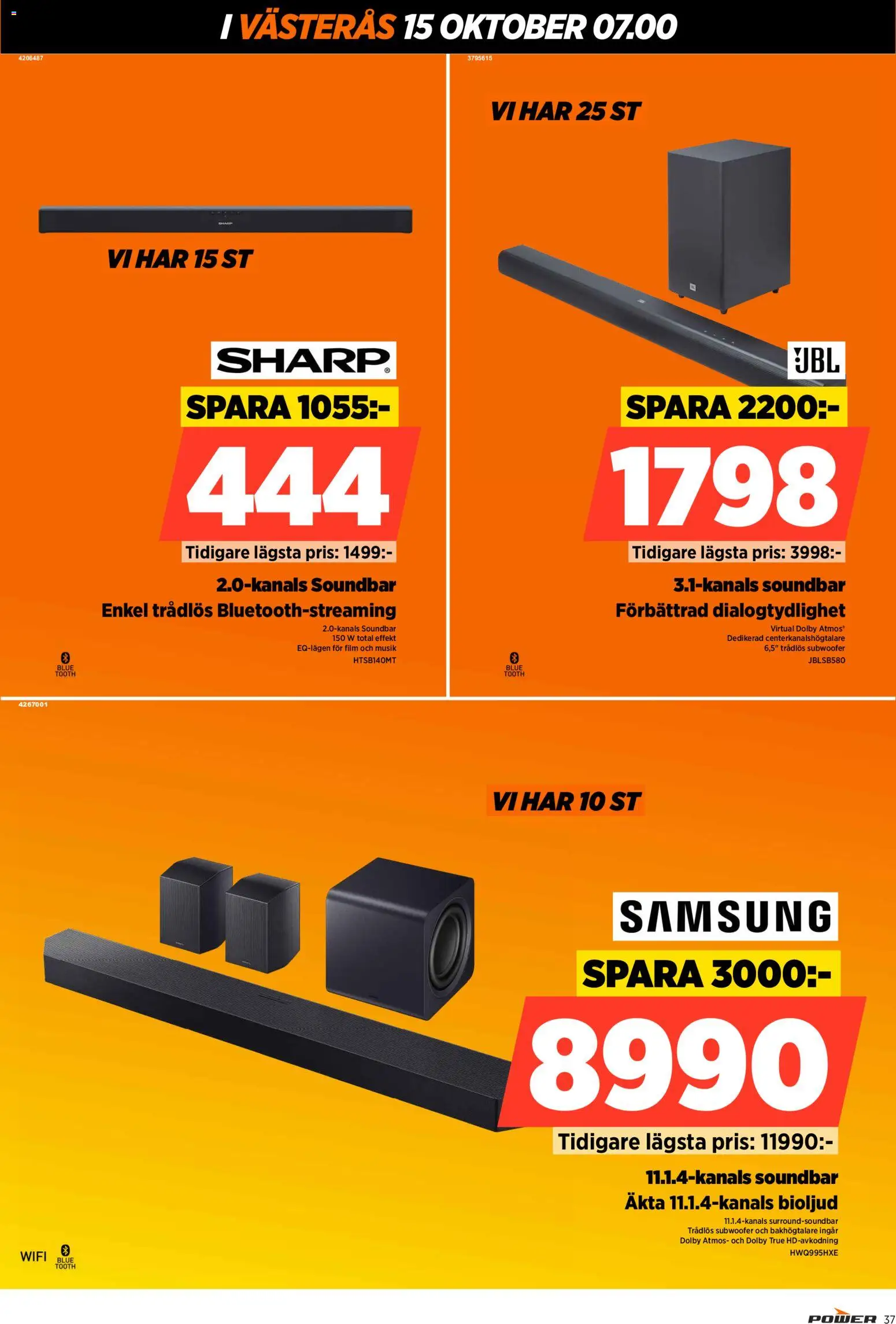 Power reklamblad aktuell från 15/10/2026 | Sida: 37 | Produkter: Soundbar, Wifi