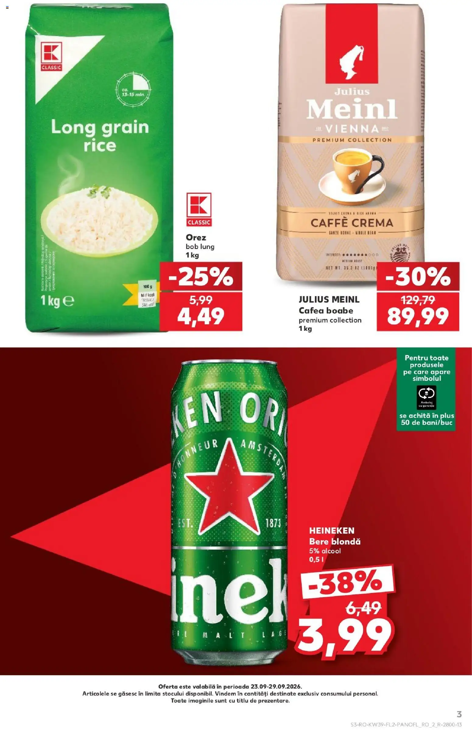Noul catalog Kaufland – valabil de la 23.09.2026 | Pagină: 3 | Produse: Cremă, Bere, Orez, Plus