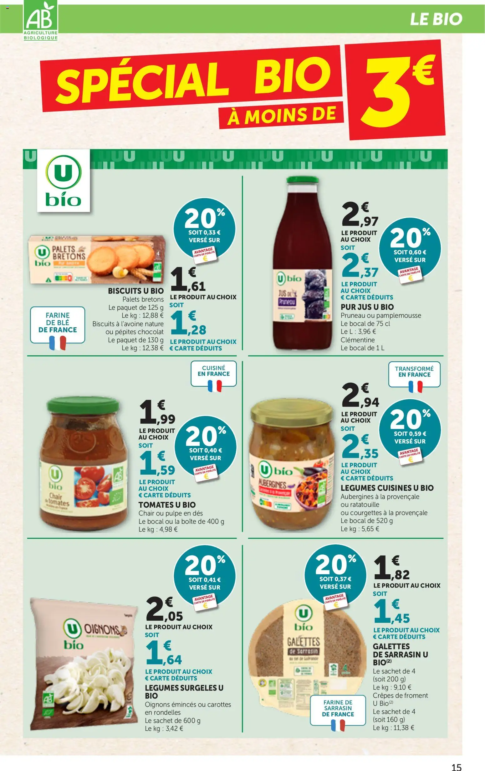 {H1} | Page: 15 | Produits: Ratatouille, Clémentine, Blé, Oignons