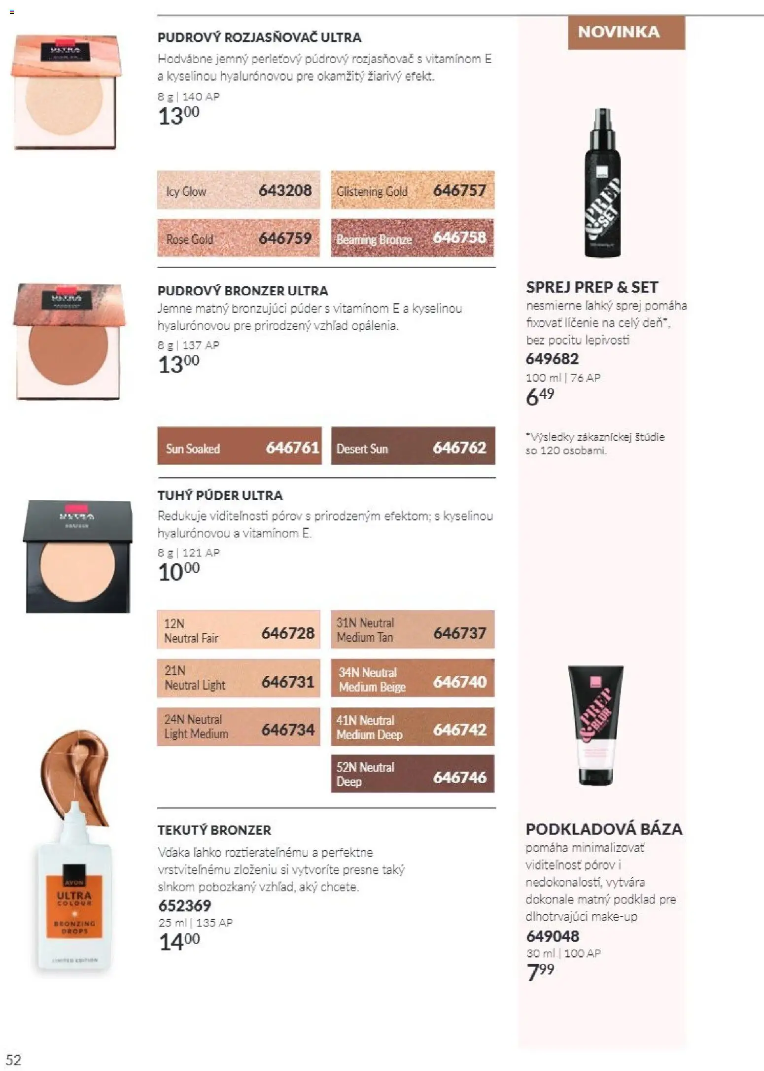 Nové Avon akcie – leták je platný od 01.10.2026 | Strana: 52 | Produkty: Púder, Bronzer, Rozjasňovač
