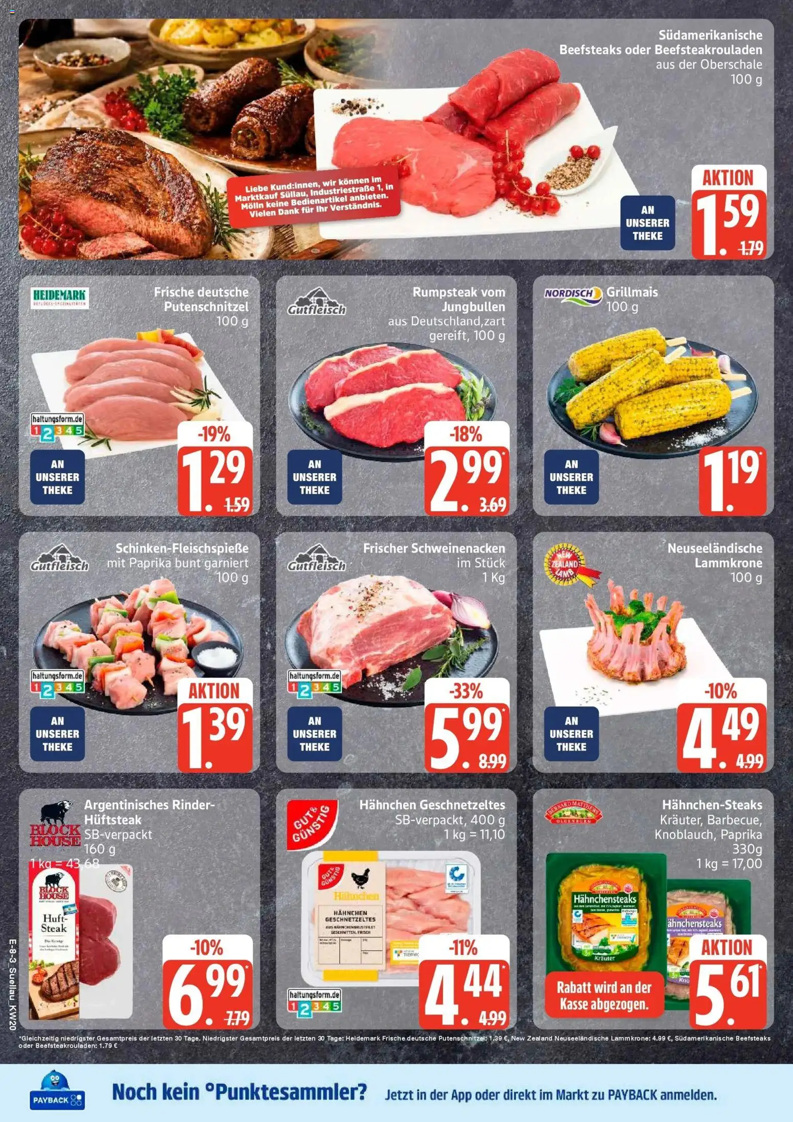 Marktkauf Prospekt Mölln	 – gültig ab 10.05.2026 | Seite: 8 | Produkte: Hahnchen, Schweinenacken, Putenschnitzel, Steak