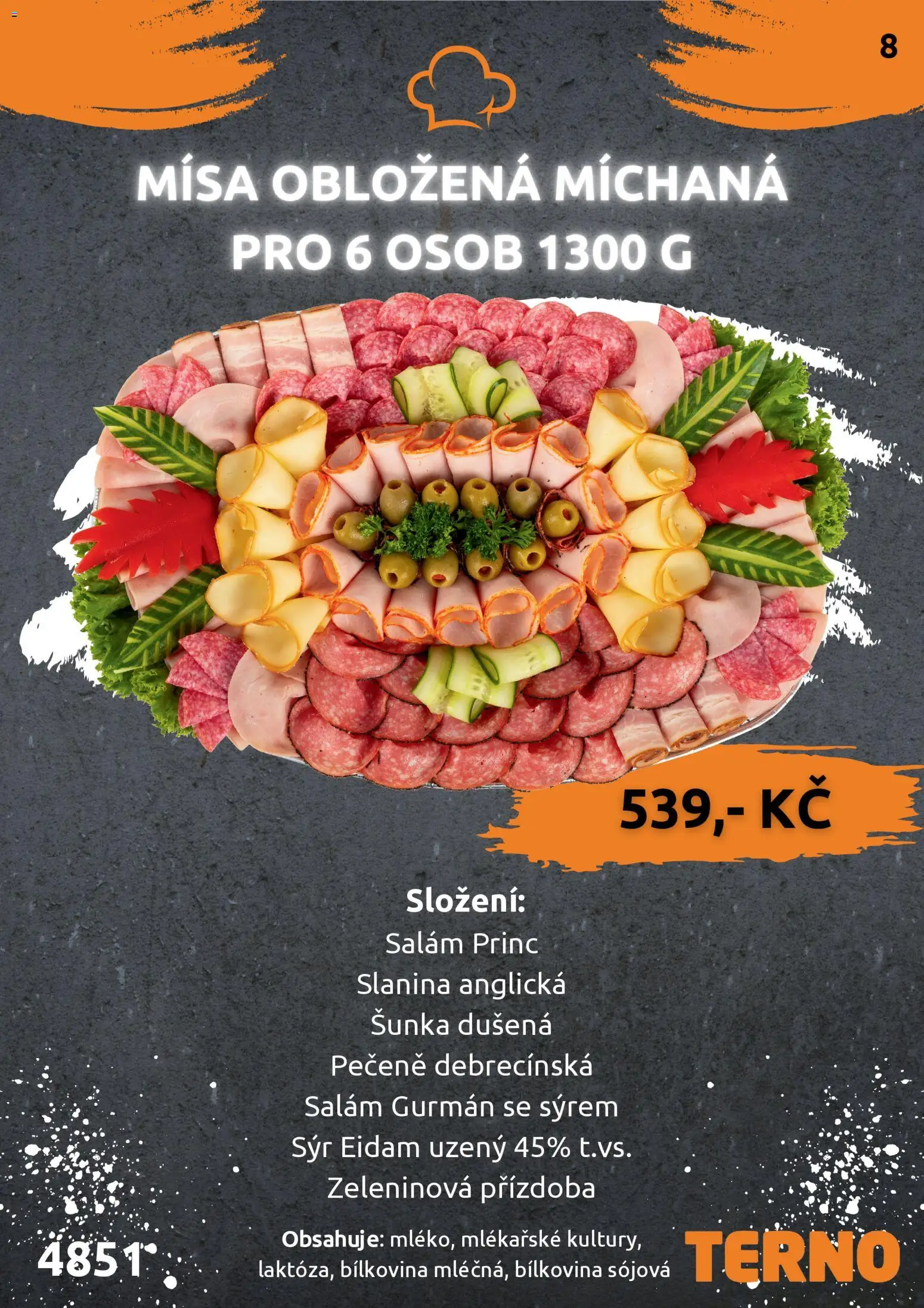 Terno leták - Grill Zlín – Studená kuchyně od 30.01.2026 | Strana: 9 | Produkty: Sýr, Salám, Šunka, Slanina