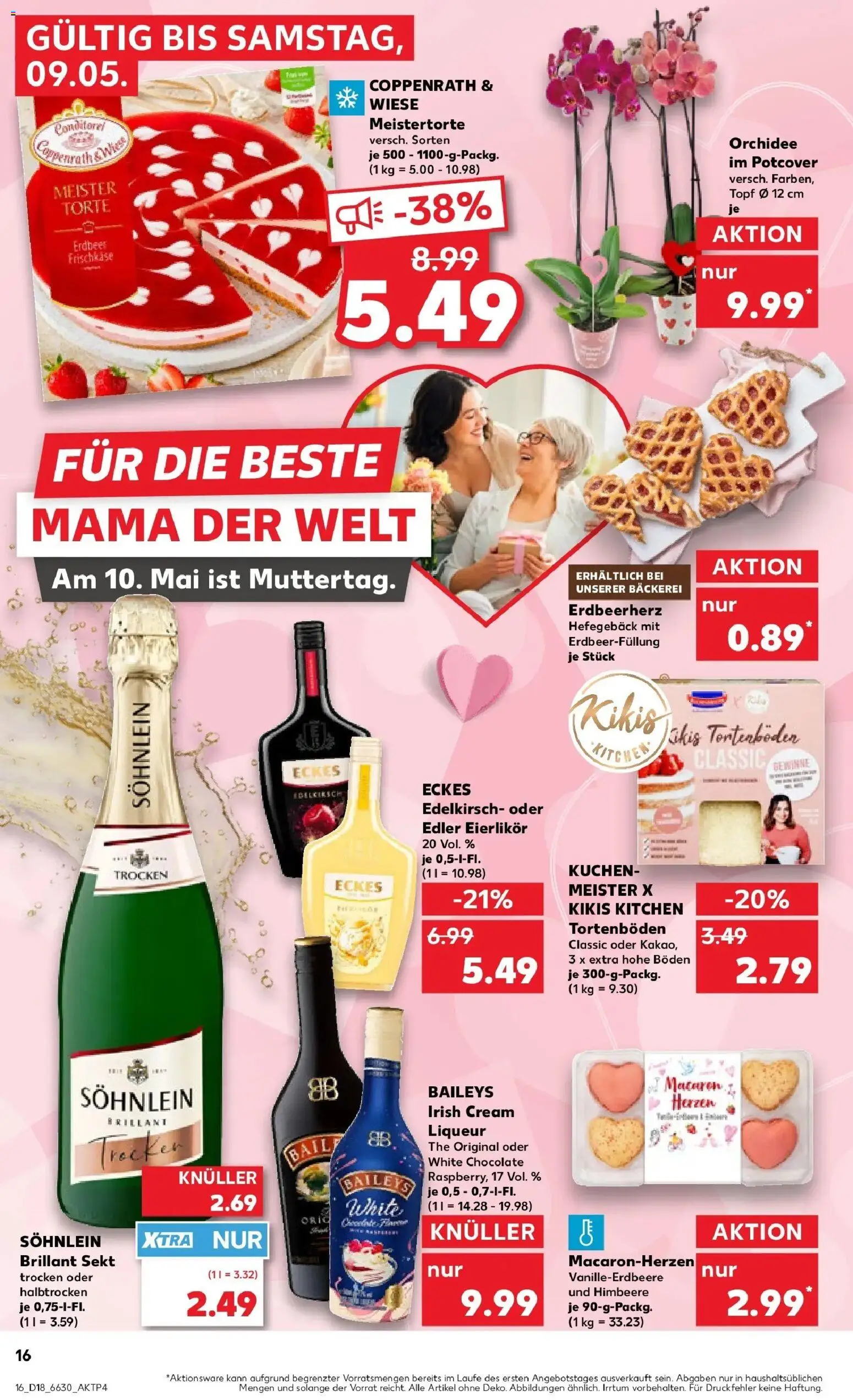 Prospekt Kaufland ab 30.04.2026 » Angebote Online zum Blättern | Seite: 16 | Produkte: Bäckerei, Orchidee, Baileys, Himbeere