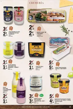 Vista previa E.Leclerc - León válido desde el 21/09/2026 | Página: 27 | Productos: Yogur desnatado, Crema, Sal, Queso azul