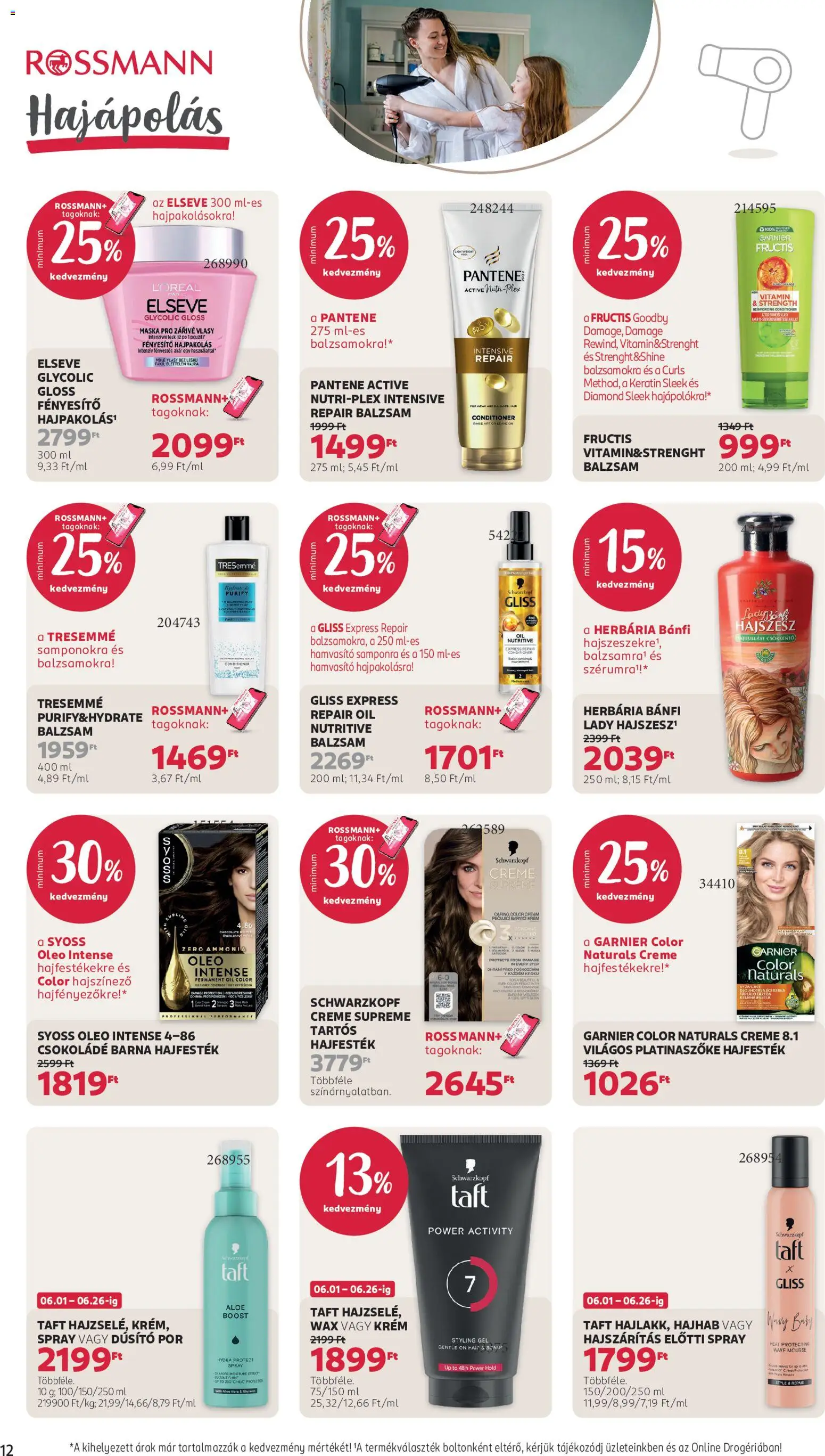 Rossmann akciós ujság - amely érvényes a következő dátumtól: 15.06.2026 | Oldal: 14 | Termékek: Tonic, Hajszínező, Hajpakolás, Csokoládé