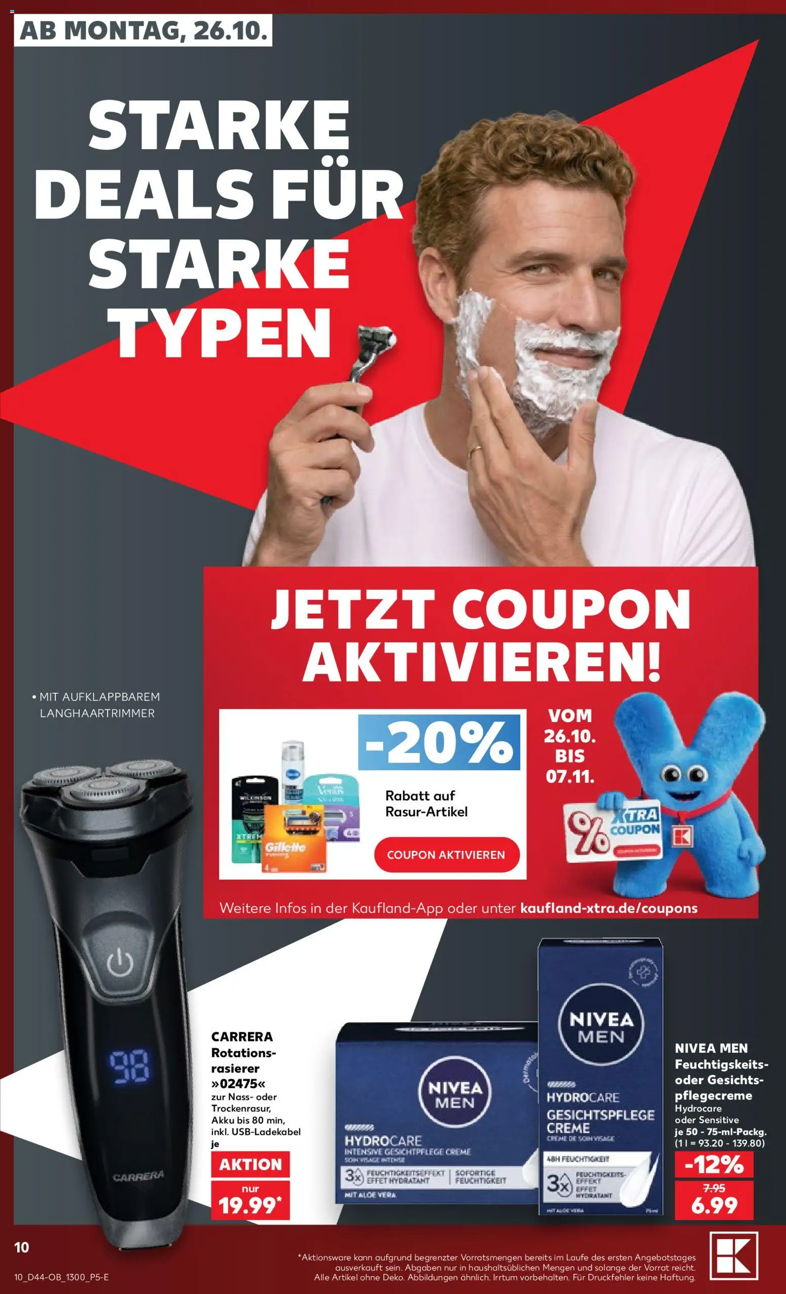 Kaufland Německo leták - Drogerie od 26.10.2026 | Strana: 10 | Produkty: Nivea, Aloe vera