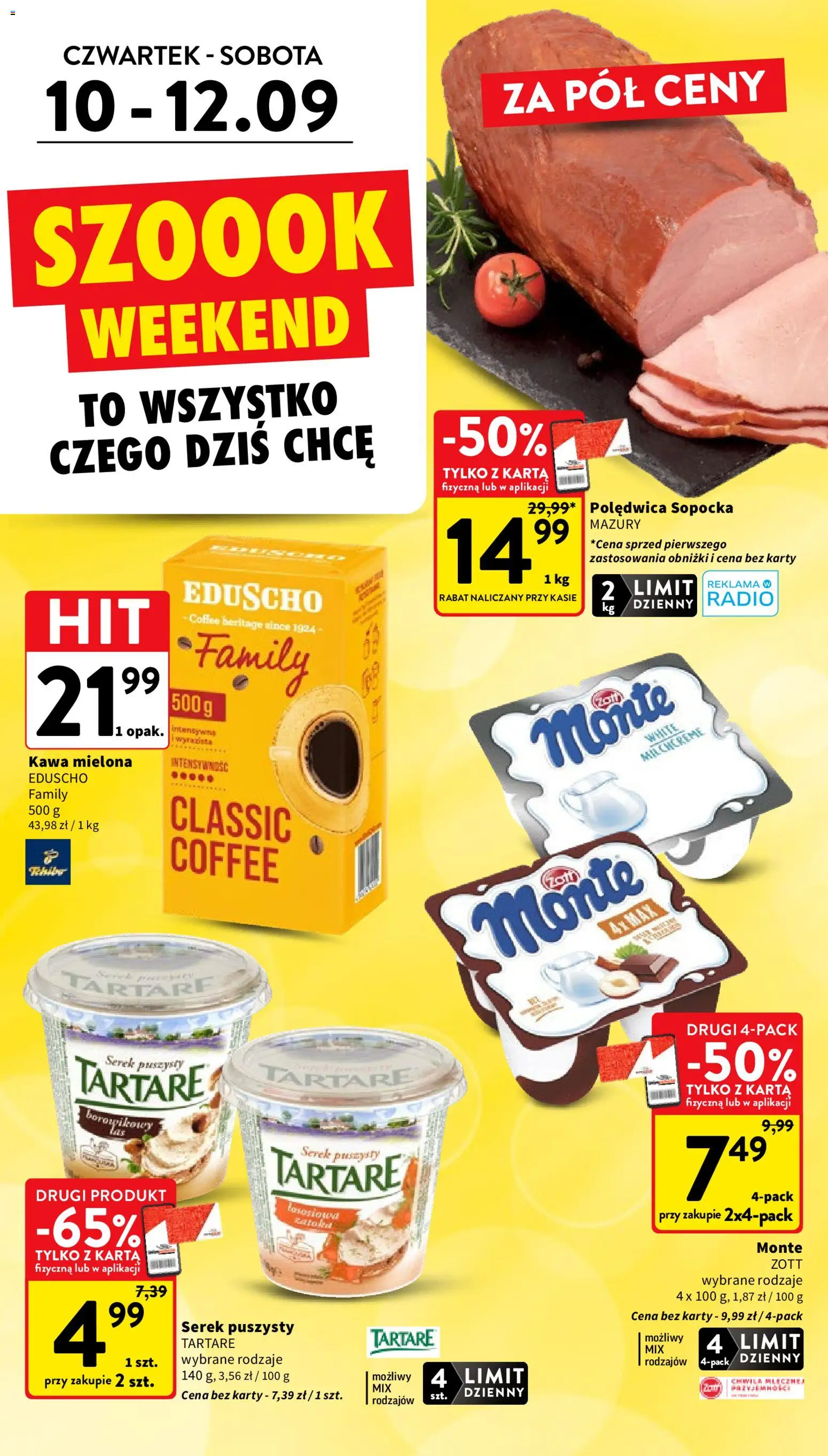 Intermarche gazetka od 10.09.2026 | Strona: 4 | Produkty: Karta, Radio, Serek, Polędwica sopocka