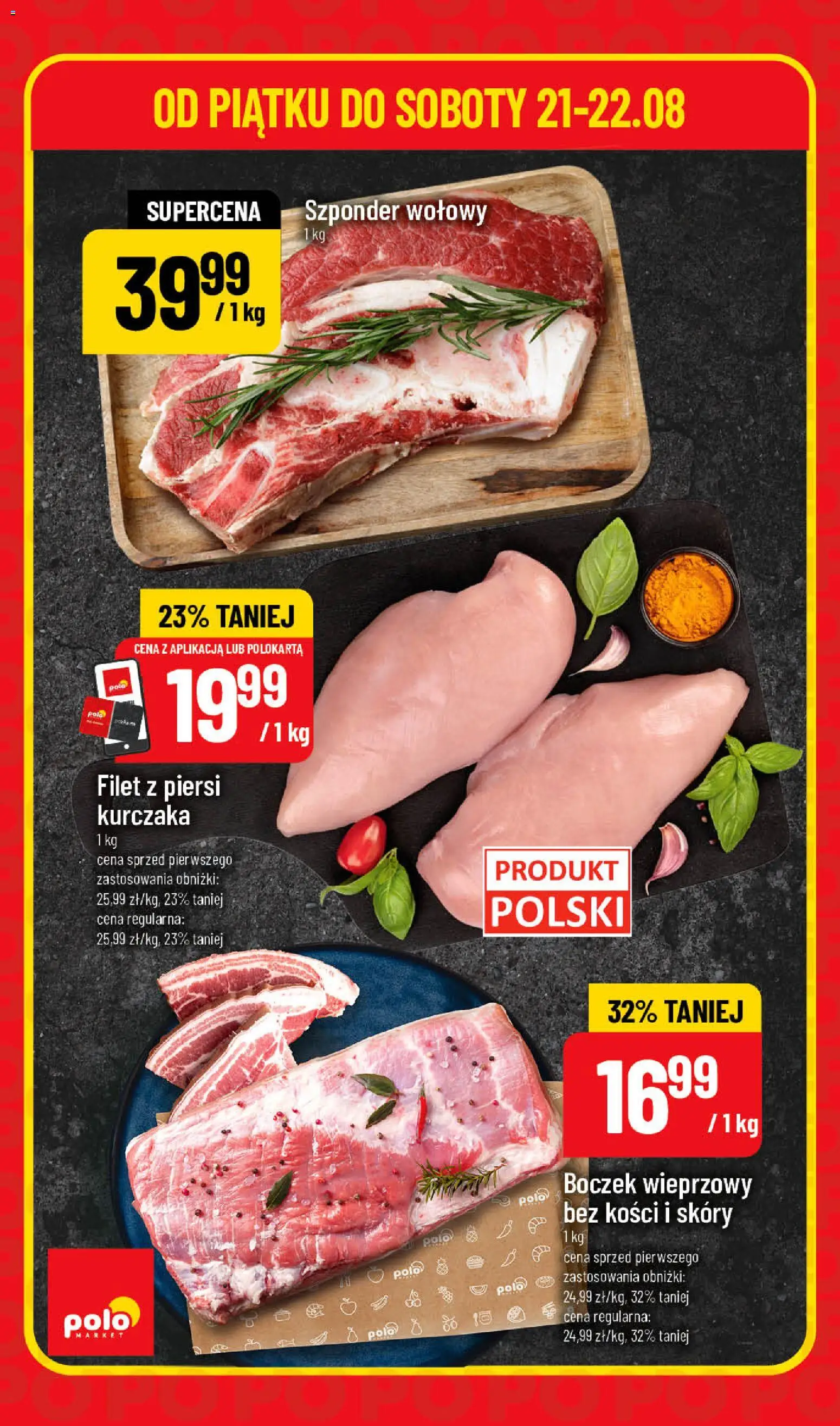 POLOmarket gazetka - Super Hity od 21.08.2026 | Strona: 2 | Produkty: Piersi, Boczek wieprzowy, Boczek, Filet