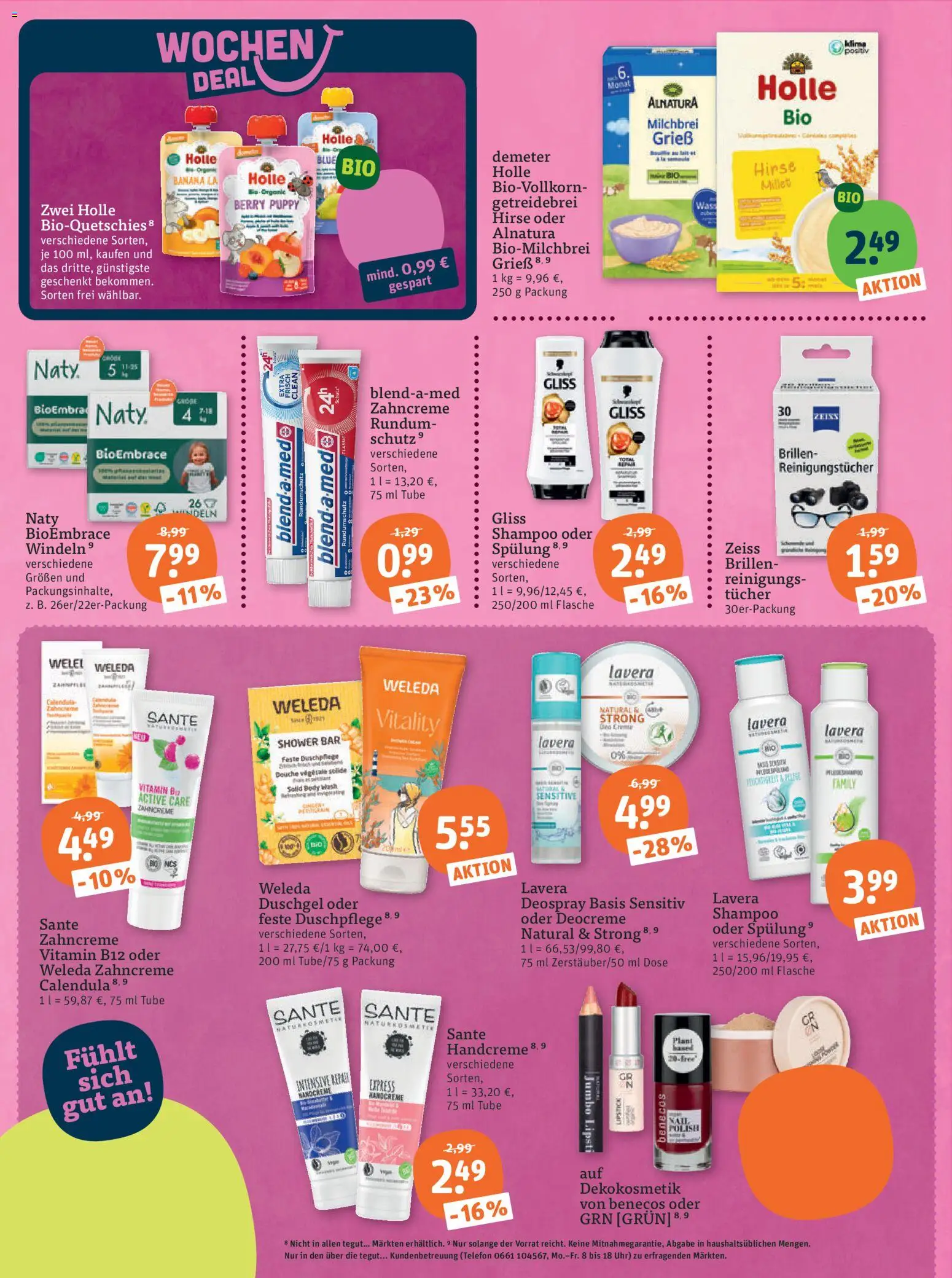 Tegut Prospekt – gültig ab 19.06.2026 | Seite: 20 | Produkte: Shampoo, Spülung, Reinigungstücher, Telefon