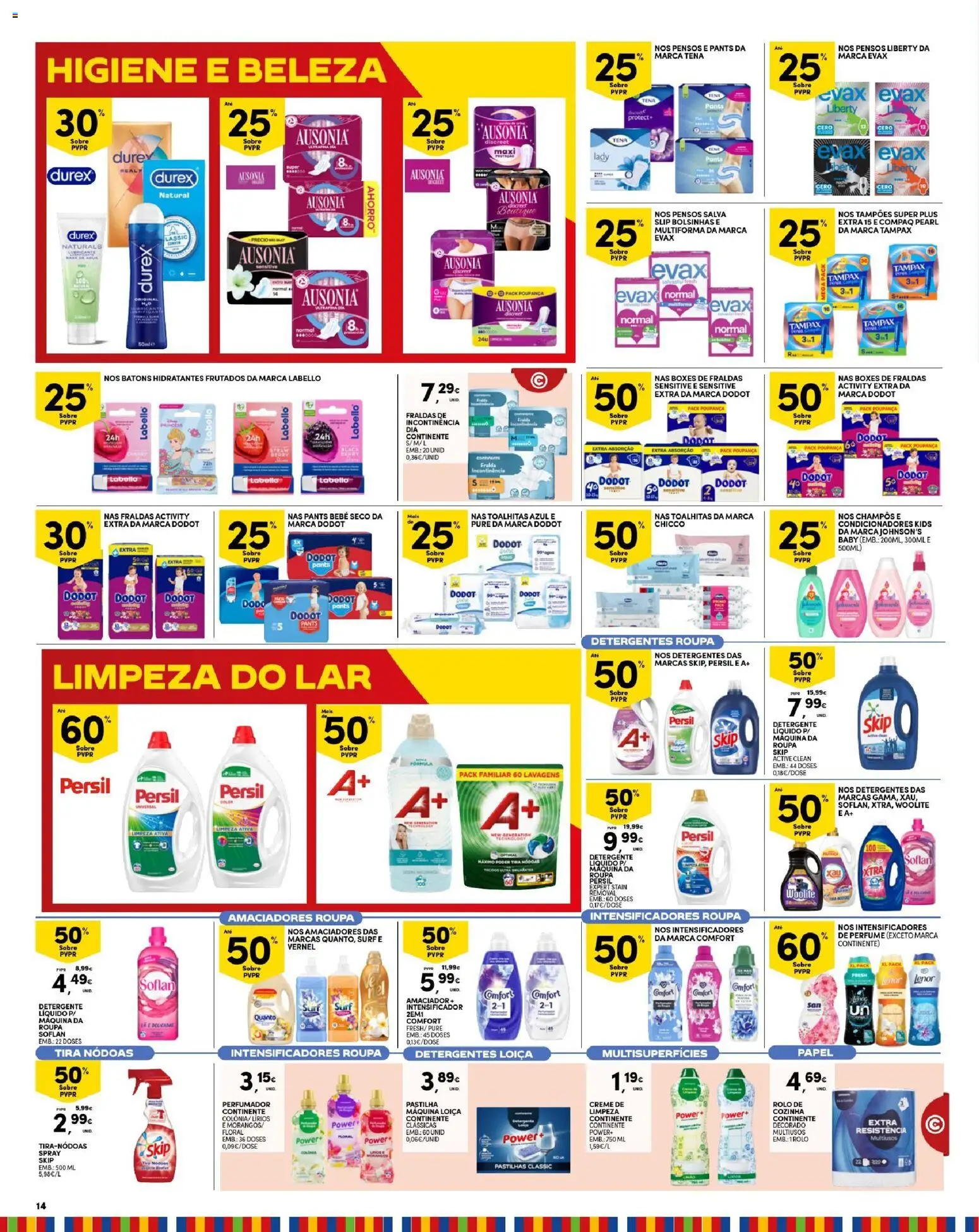 Continente Madeira │ válido de 25/08/2026 | Página: 14 | Produtos: Fraldas, Perfume, Persil, Creme