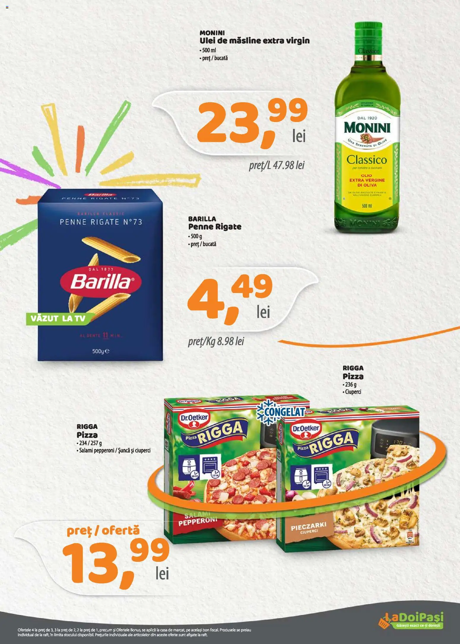 Noul catalog LaDoiPași – valabil de la 01.06.2026 | Pagină: 9 | Produse: Măsline, Ulei, Șuncă, Pizza