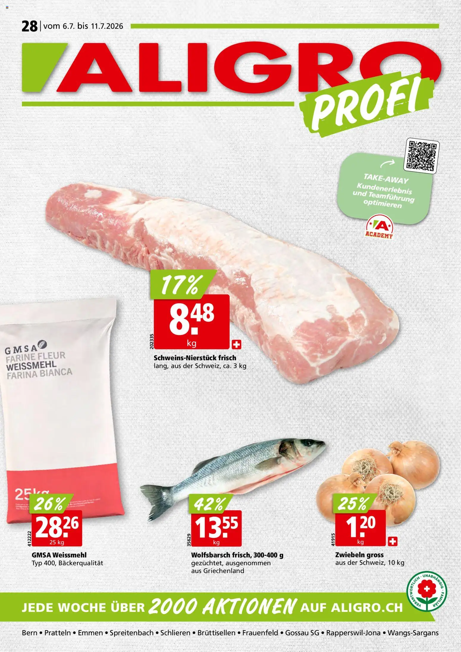 Aligro aktionen Schlieren, Gossau SG, Frauenfeld, Rapperswil-Jona, Sargans, Bern – gültig ab 06.07.2026 | Seite: 1 | Produkte: Zwiebeln
