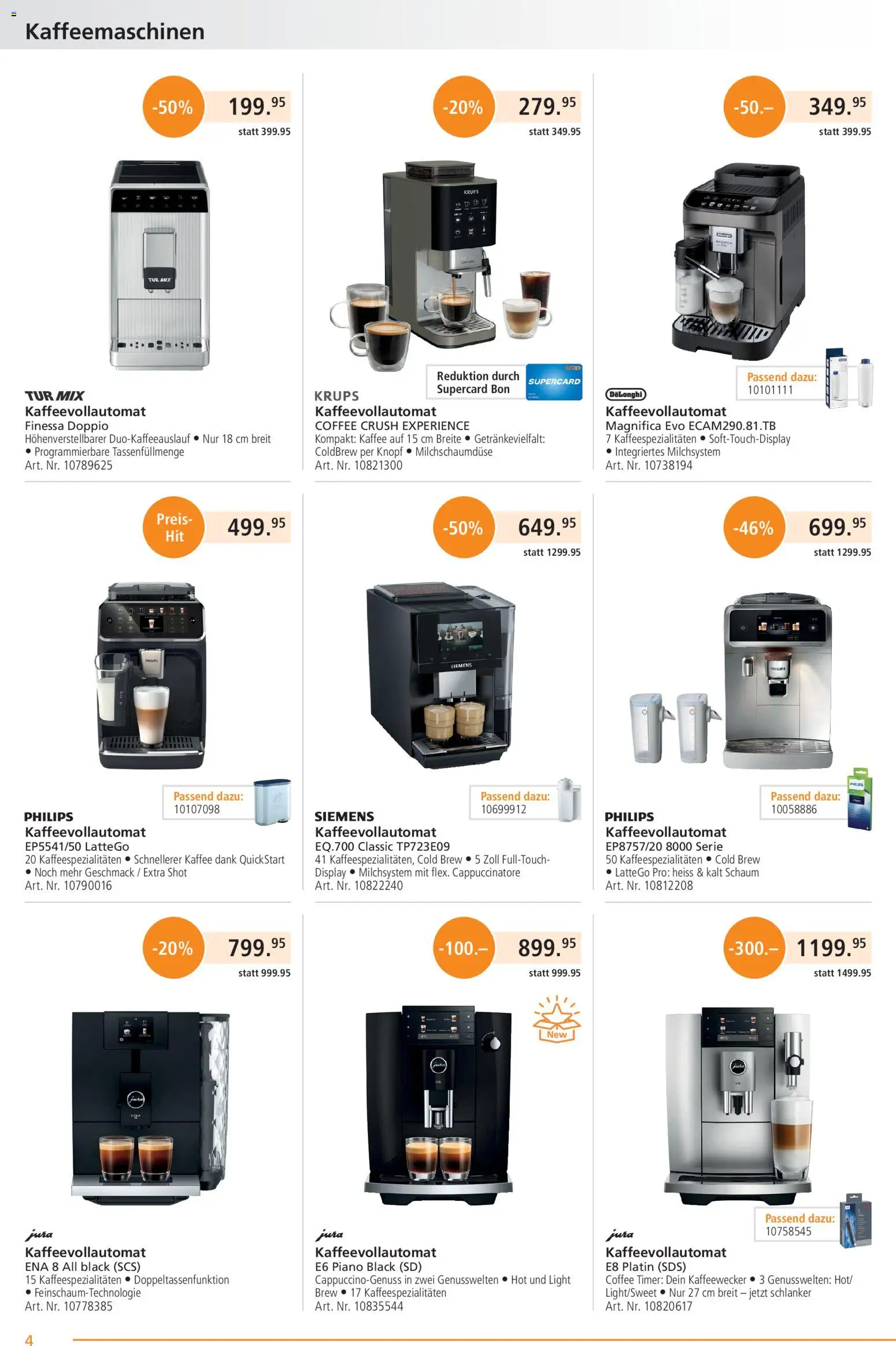 Fust aktionen – gültig ab 21.09.2026 | Seite: 4 | Produkte: Jura, Krups, Kaffeevollautomat, Philips