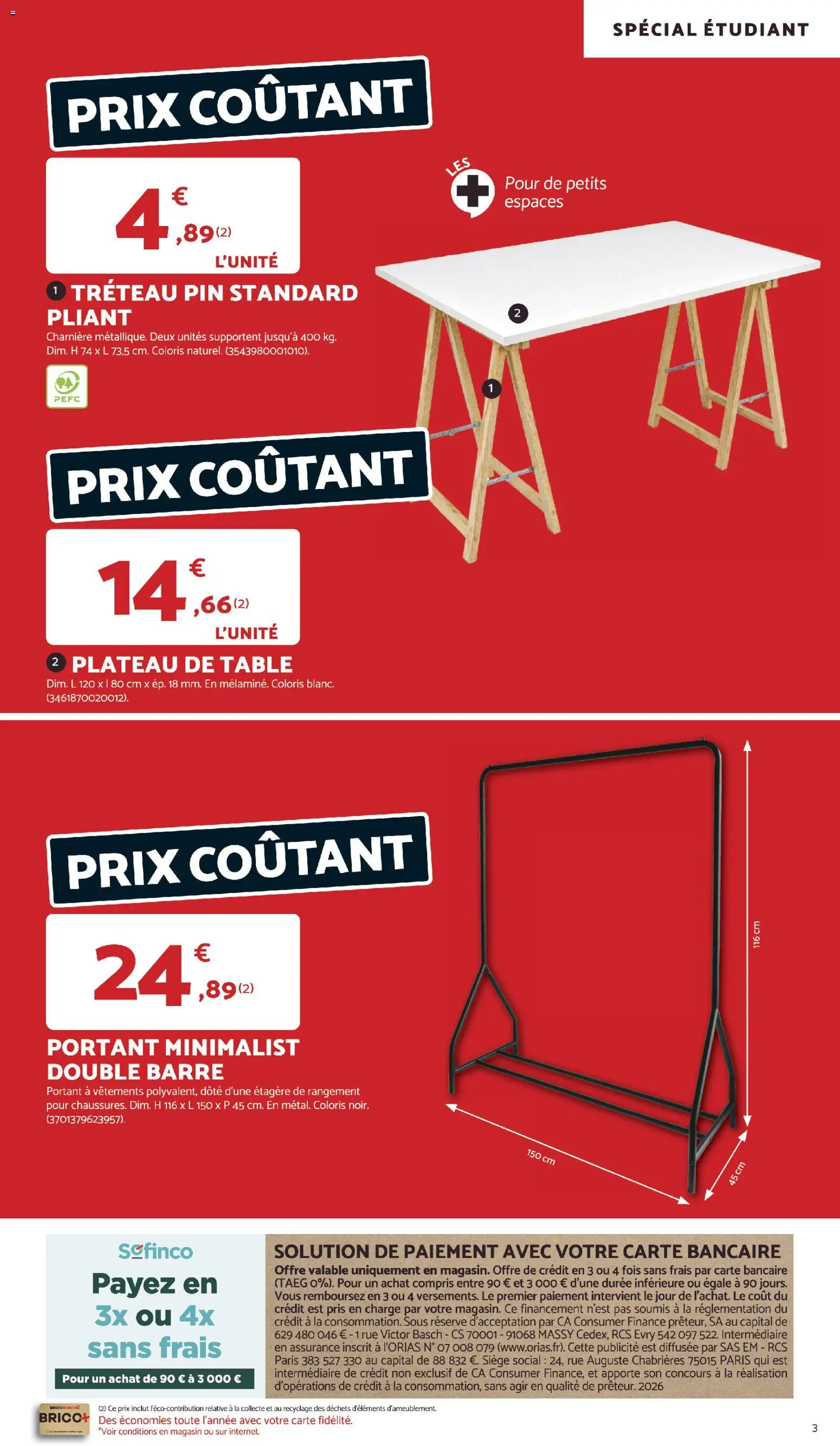 {H1} | Page: 3 | Produits: Étagère de rangement, Tréteau, Table, Vêtements