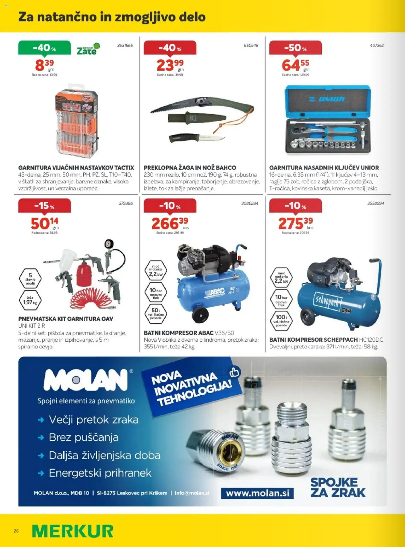 Novi Merkur katalog ponudbe – veljaven od 06.05.2026 | Stran: 26 | Izdelki: Nož, Teza
