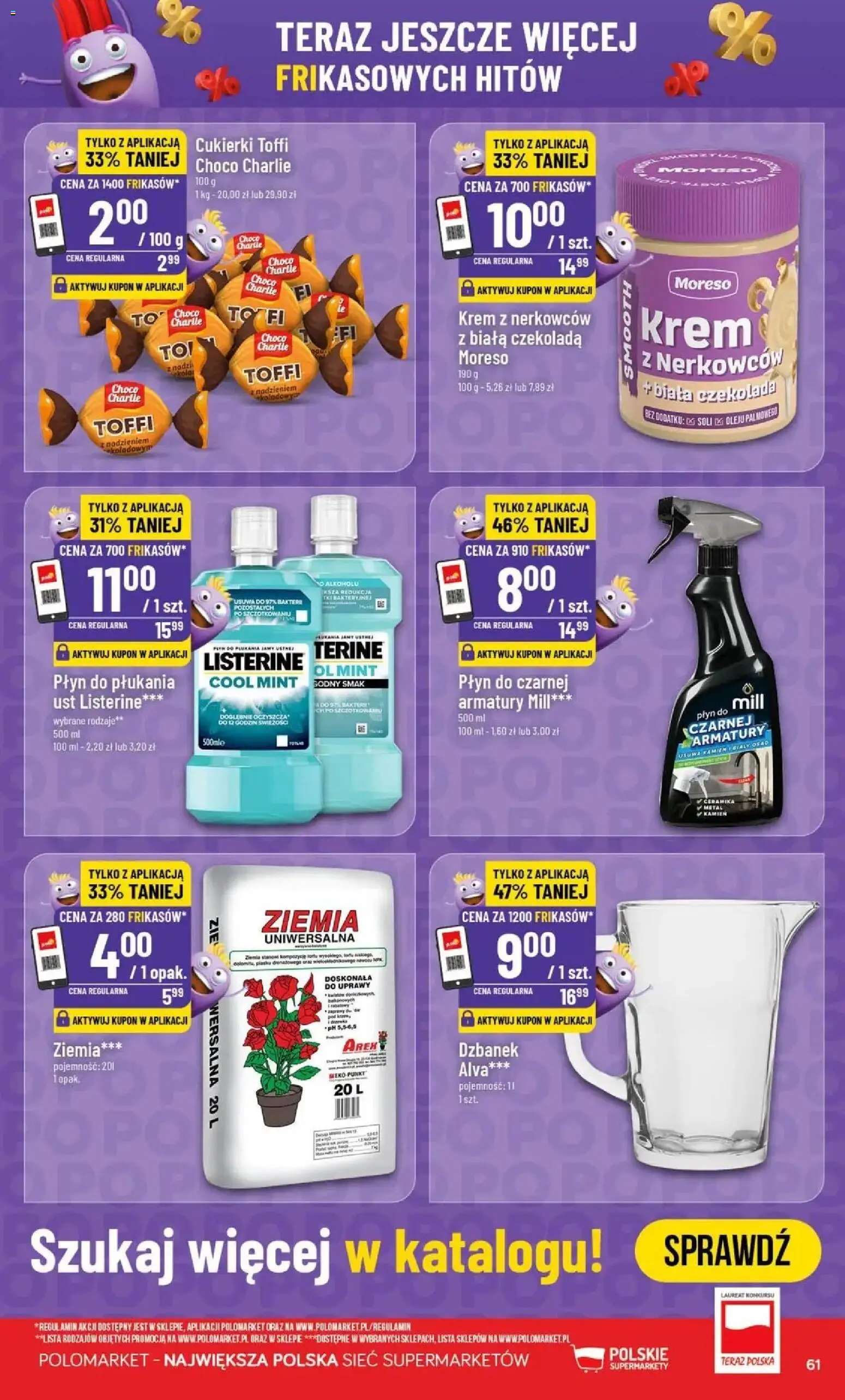 Nowa POLOmarket gazetka od jutra 19.08.2026 | Strona: 61 | Produkty: Płyn do płukania, Listerine, Tofu, Cukierki