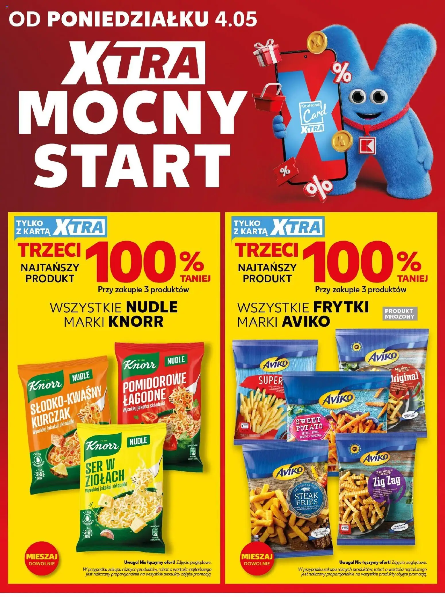 Kaufland gazetka - Mocny start od 04.05.2026 | Strona: 2 | Produkty: Karta, Kurczak, Ser, Frytki