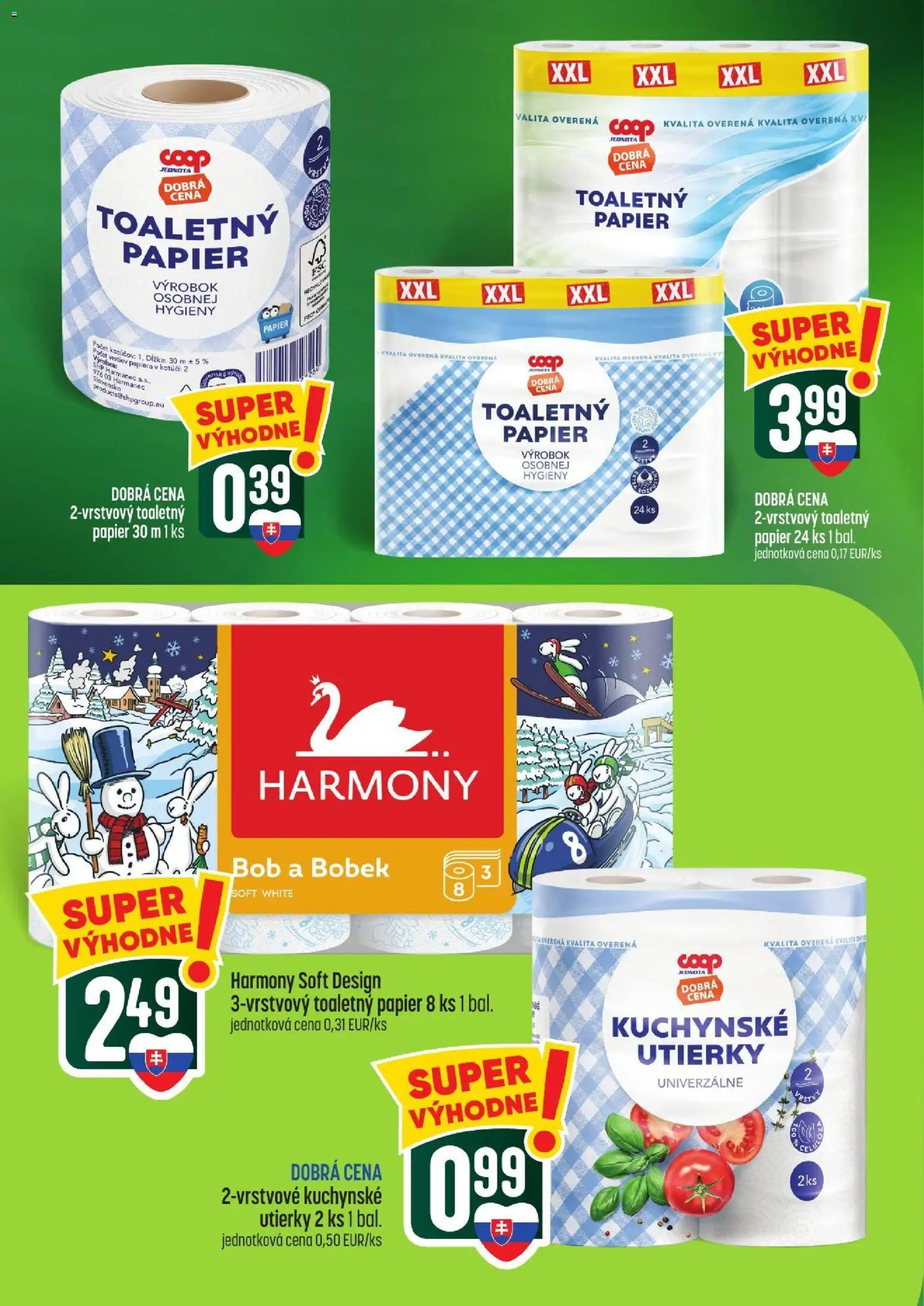 Nové COOP Jednota akcie – leták je platný od 15.10.2026 | Strana: 54 | Produkty: Toaletný papier, Kuchynské utierky, Utierky