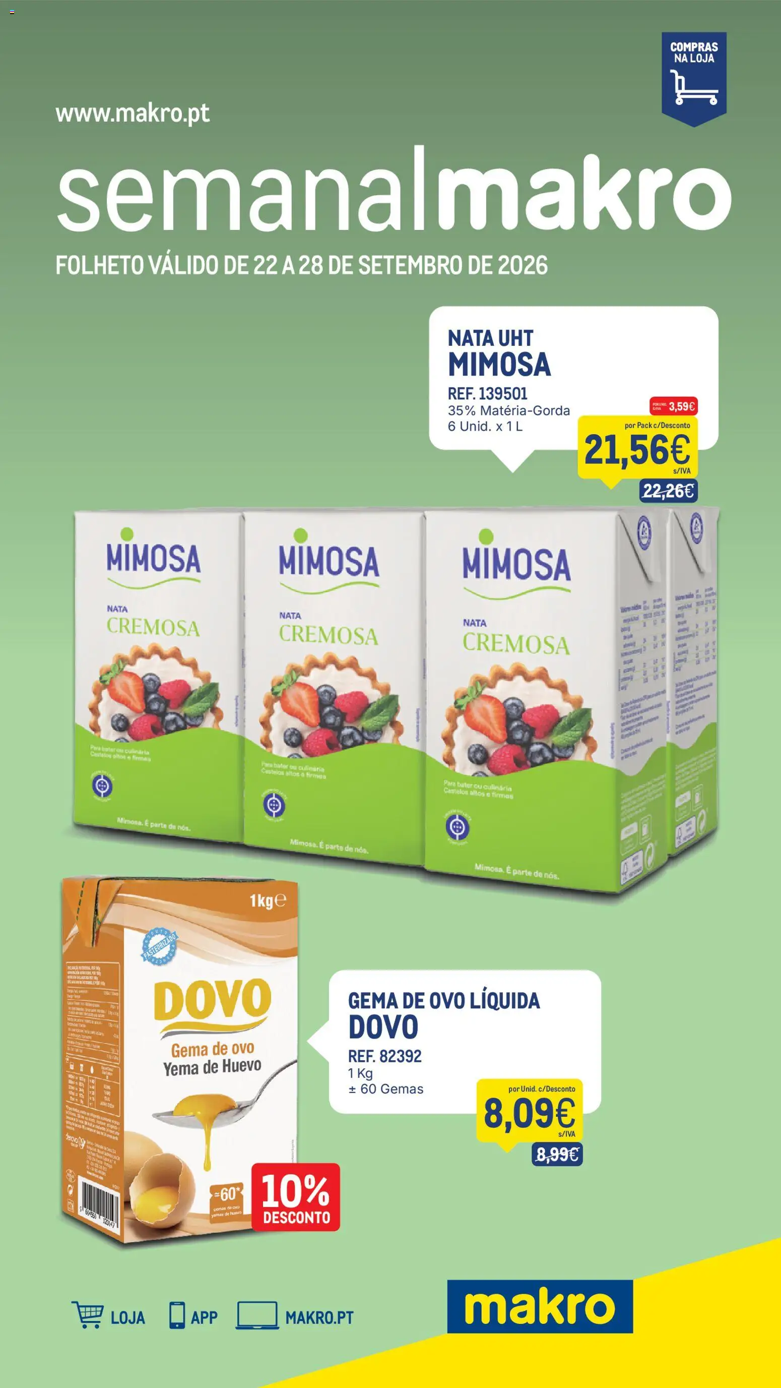 Makro Folheto │ válido de 22/09/2026 | Página: 1 | Produtos: Nata