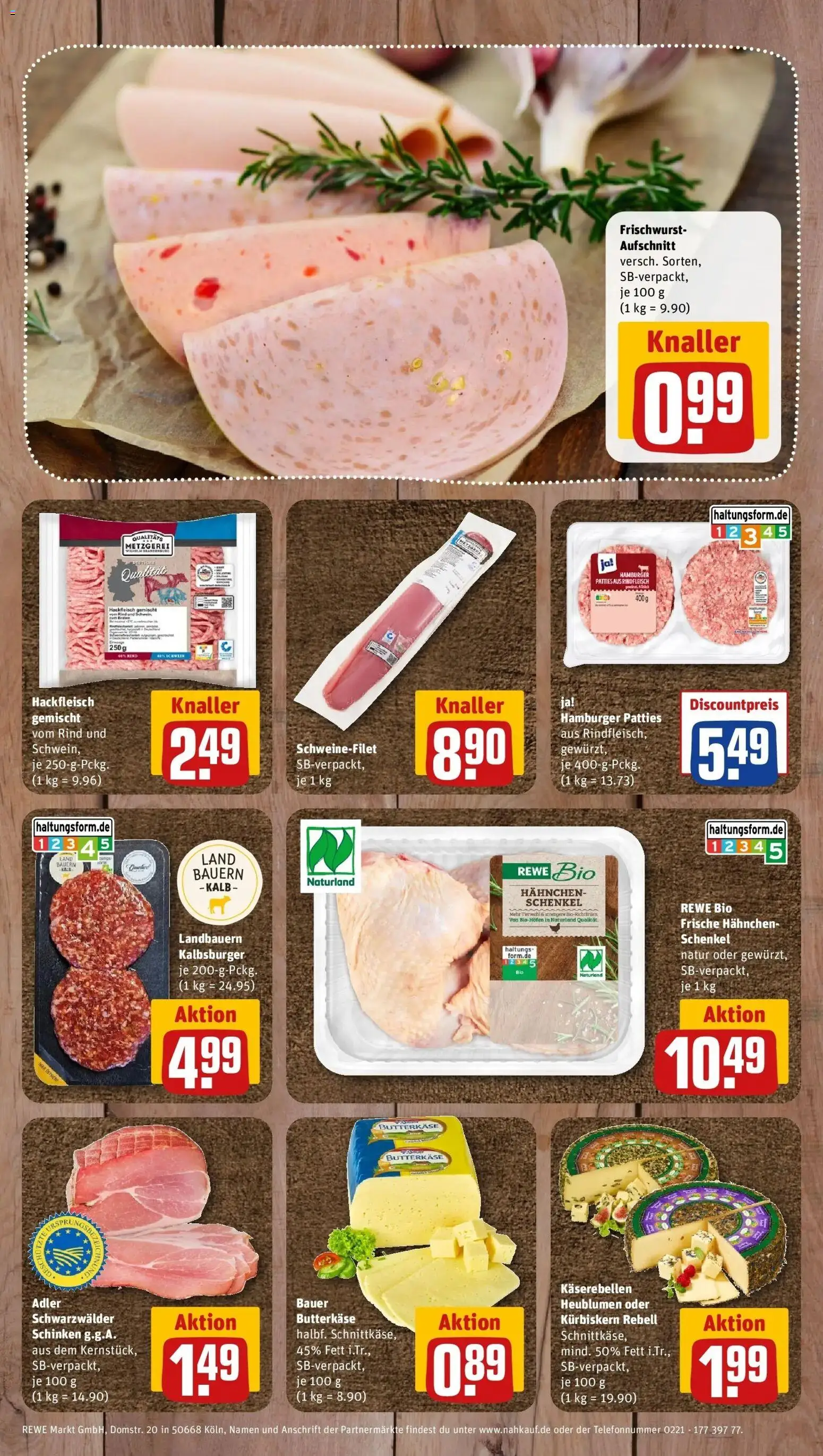 REWE Prospekt ab 19.10.2026 zum Blättern » Angebote | Seite: 8 | Produkte: Schweinefilet, Schinken, Rindfleisch, Hackfleisch