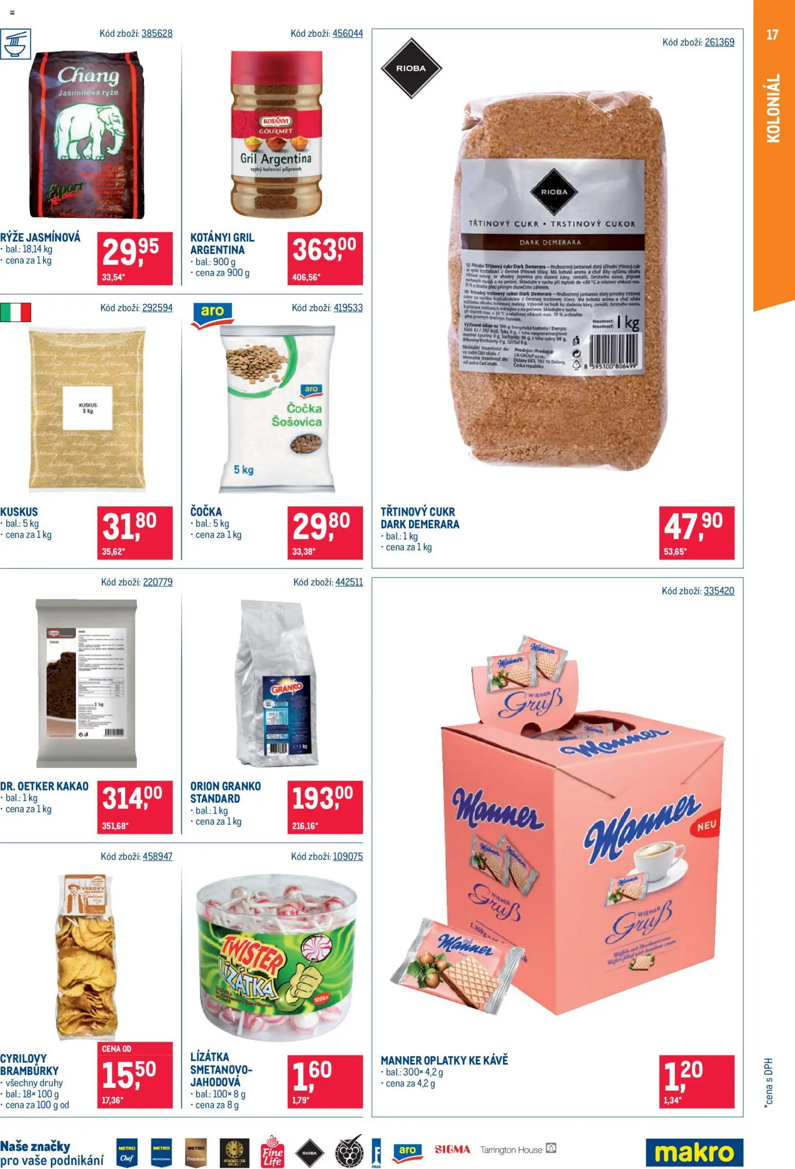 Makro leták - Gastronomie od 23.09.2026 | Strana: 17 | Produkty: Třtinový cukr, Bramburky, Granko, Cukr