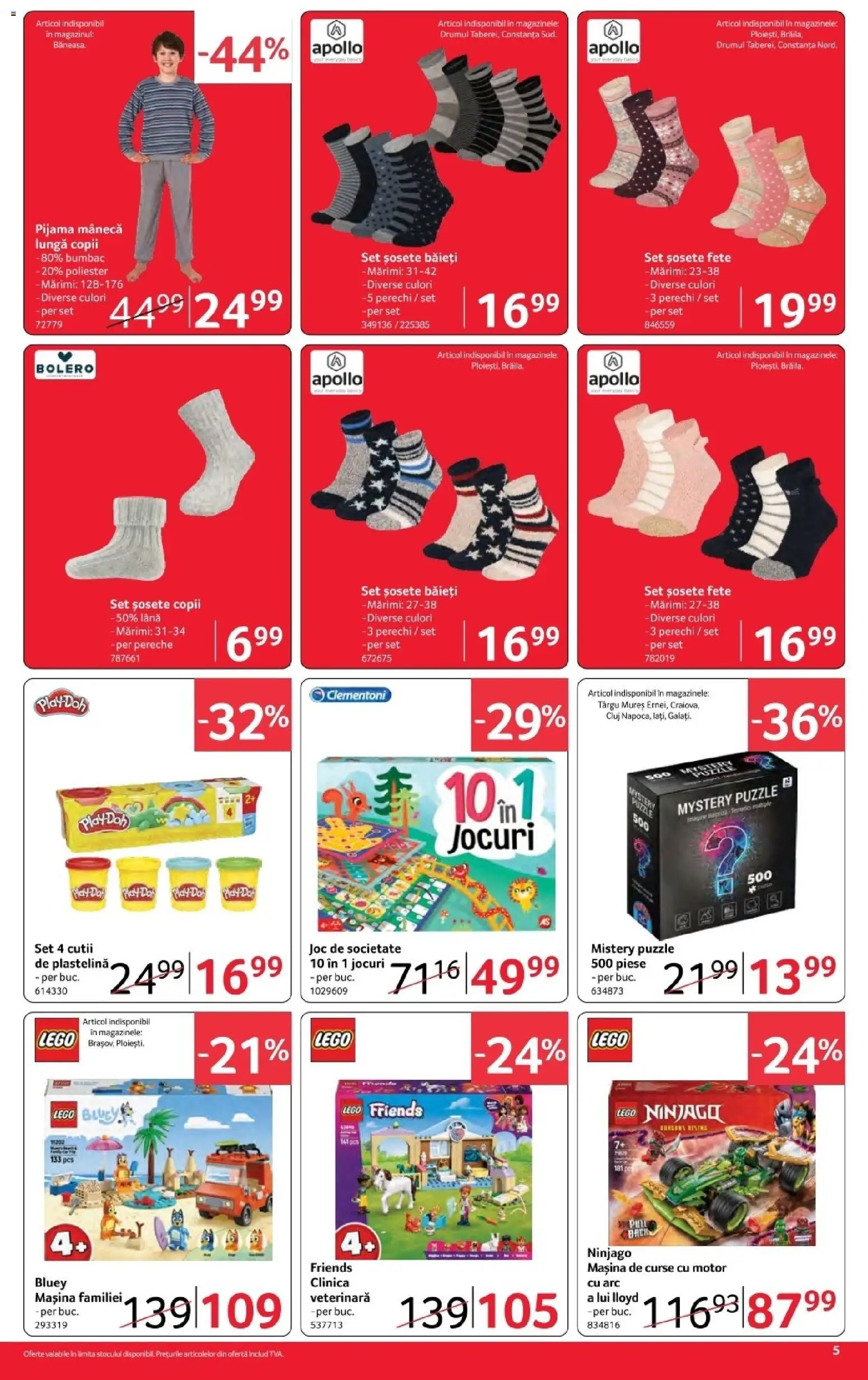 Noul catalog Selgros – valabil de la 30.10.2026 | Pagină: 5 | Produse: LEGO, Joc, Pijamă, Șosete