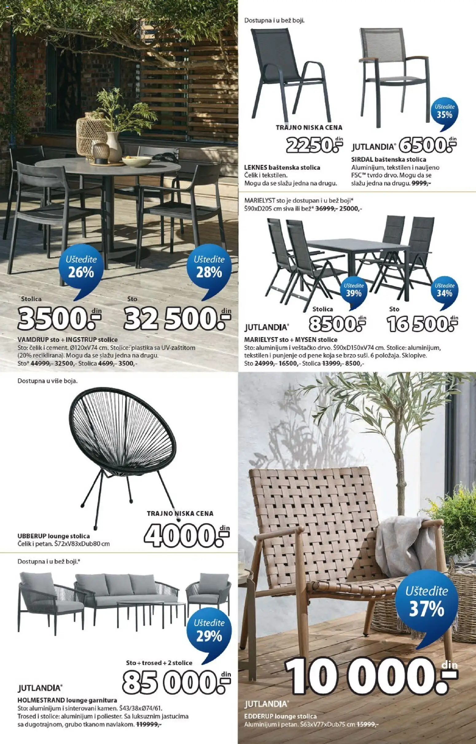 Jysk katalog - važi od 27.05.2026 | Strana: 4 | Proizvode: Baštenska stolica, Sto, Stolica, Trosed