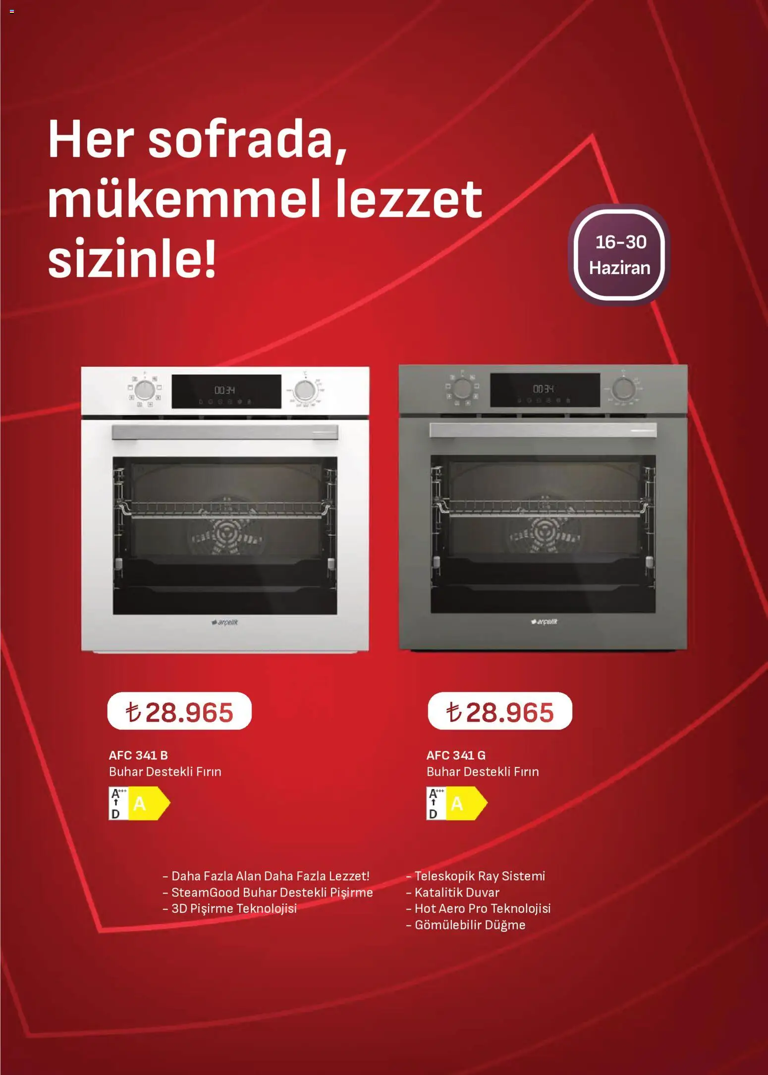 Arçelik - Ankastre Kataloğu - 16.06.2026 tarihinden itibaren geçerlidir | Sayfa: 21 | Ürünler: Fırın