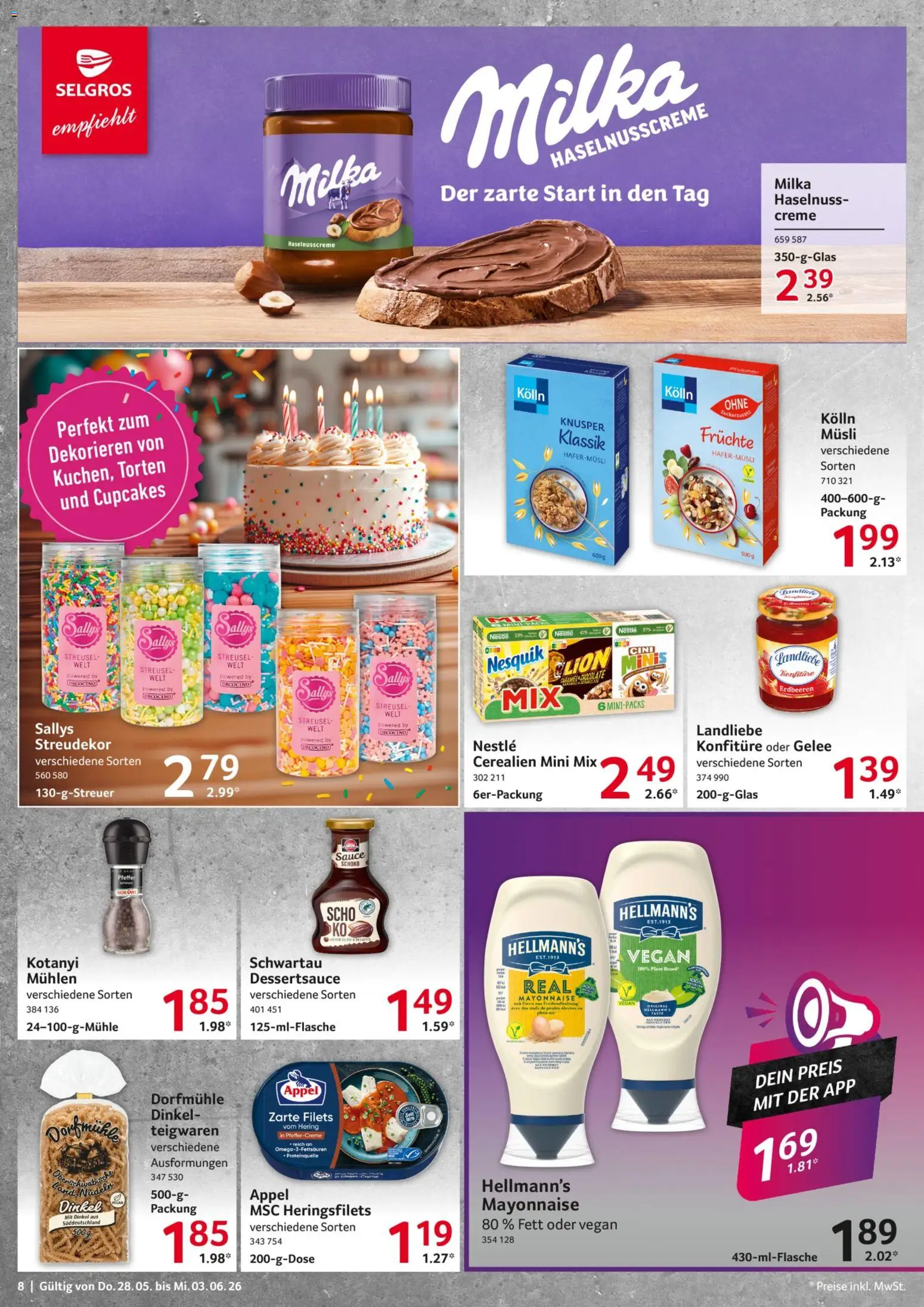 Selgros Prospekt – gültig ab 28.05.2026 | Seite: 8 | Produkte: Nesquik, Kolln, Milka, Pfeffer