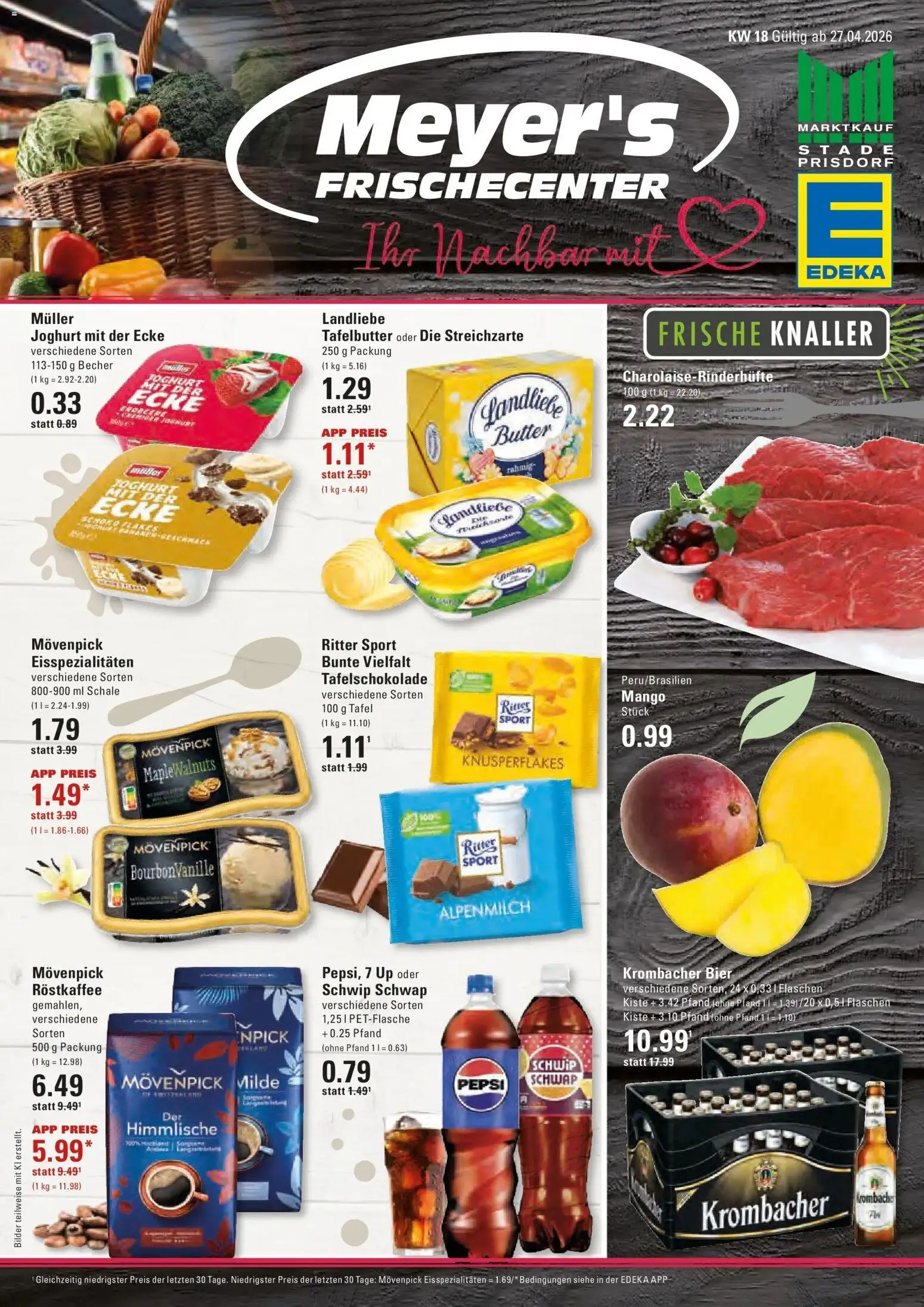 Marktkauf Prospekt Stade	 – gültig ab 27.04.2026 | Seite: 1 | Produkte: Bier, Schwip schwap, Mango, Landliebe joghurt