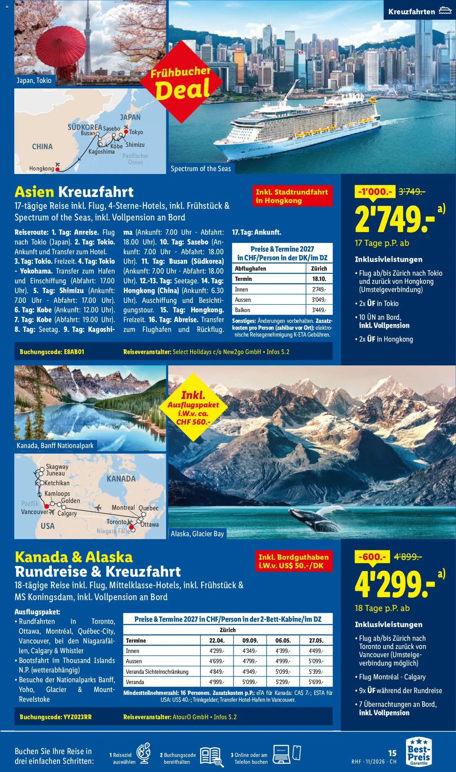 Lidl aktionen November Reise-Highlights – gültig ab 28.10.2026 | Seite: 15 | Produkte: Telefon, Uhr, Fall