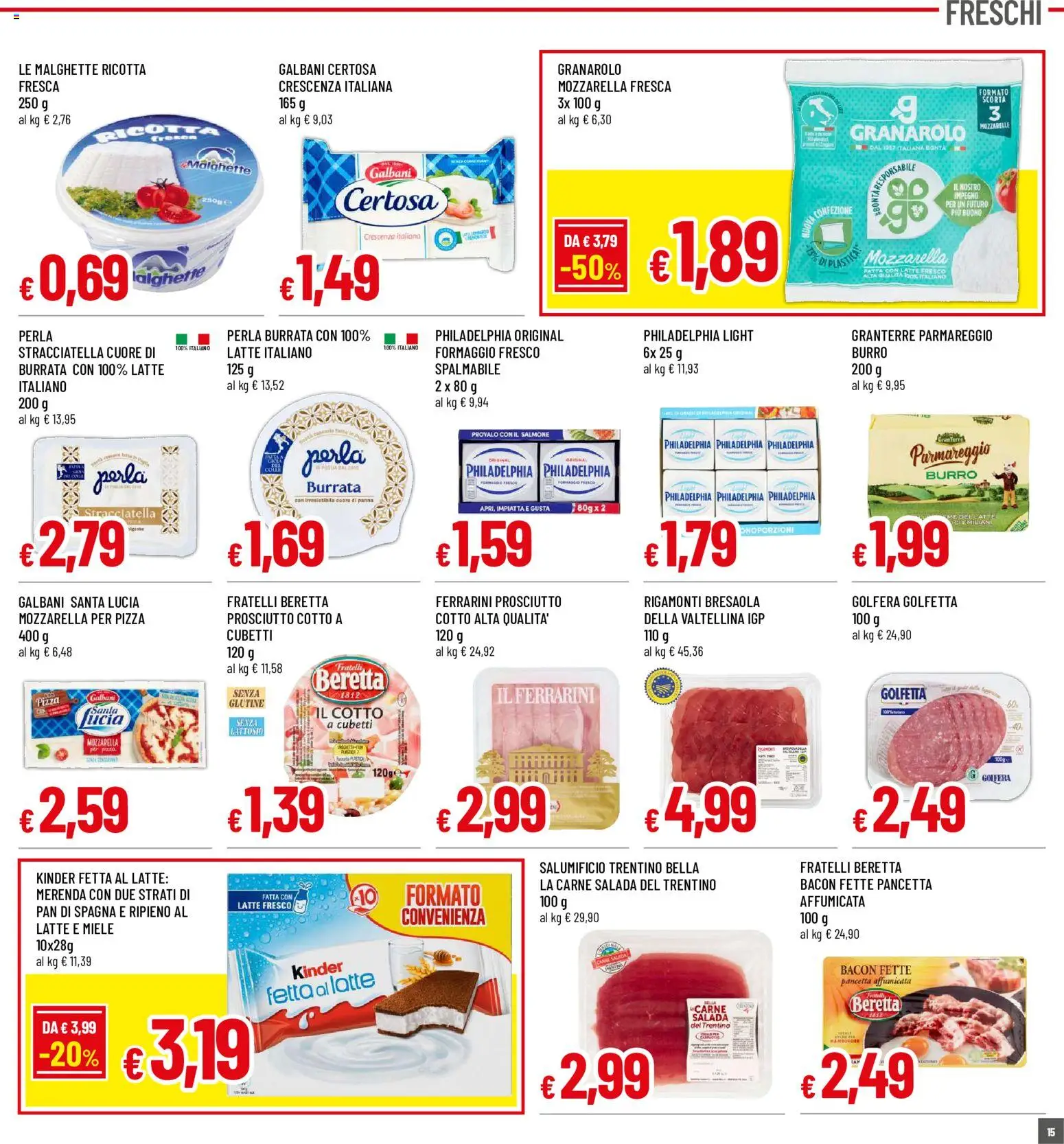 Volantino Galassia del 29/10/2026 | Pagina: 15 | Prodotti: Bresaola, Formaggio, Bacon, Miele