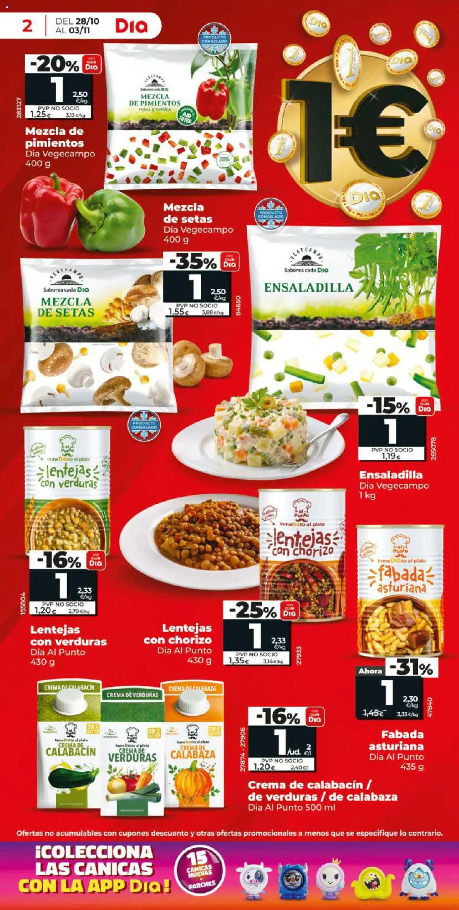 Dia - folleto │ válido desde el 28/10/2026 | Página: 2 | Productos: Setas, Verduras, Crema, Lentejas
