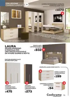 Anteprima del volantino Conforama volantino Arredo valido a partire dal 22/06/2026 | Pagina: 70 | Prodotti: Materasso, Armadio, Comodino