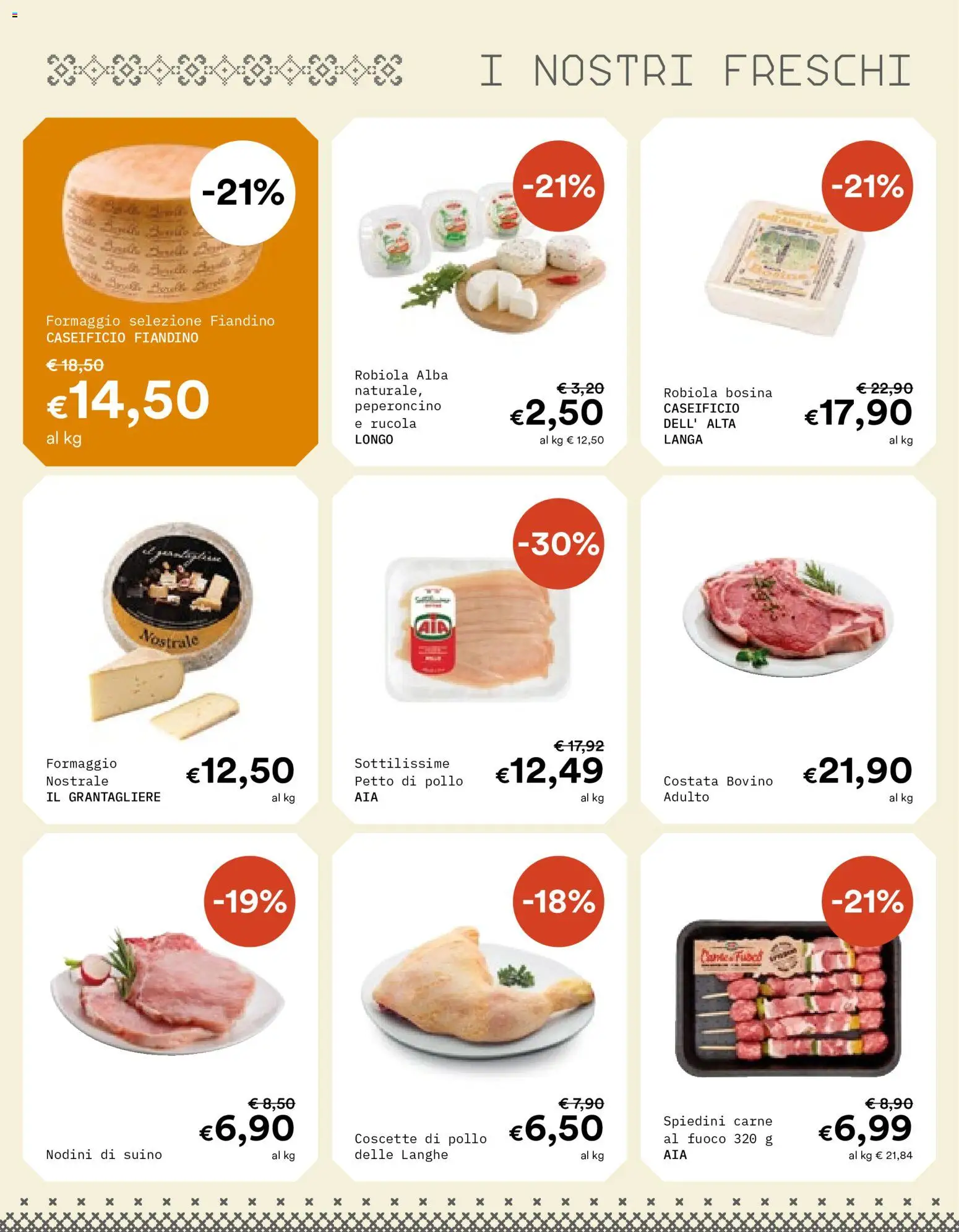 Volantino Borello Supermercati del 09/09/2026 | Pagina: 5 | Prodotti: Rucola, Suino, Peperoncino, Robiola