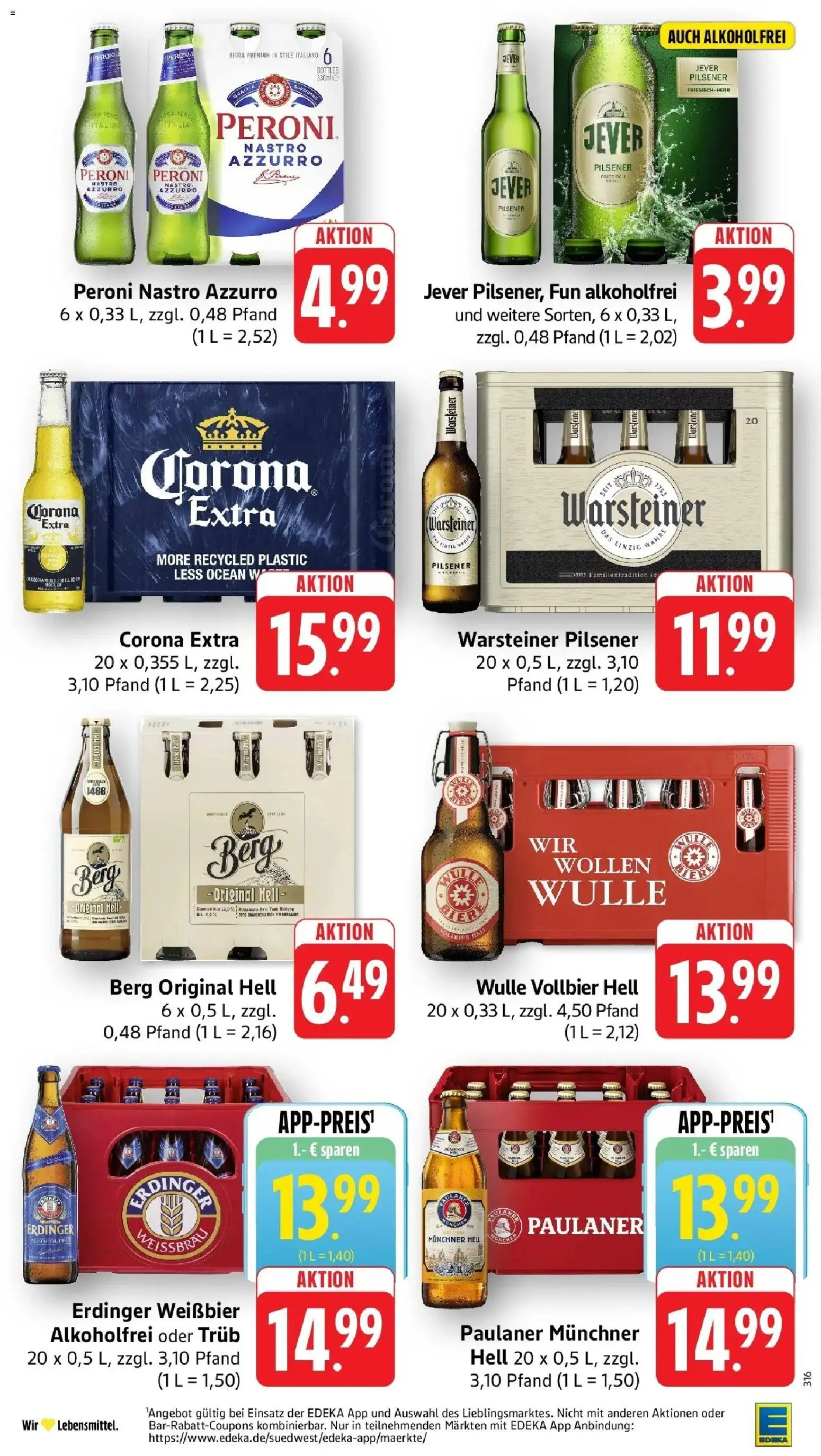 Edeka Prospekt Nonnenhorn / Bodensee (ab 17.08.2026) » Angebote Online | Seite: 31 | Produkte: Erdinger, Weißbier, Warsteiner, Paulaner